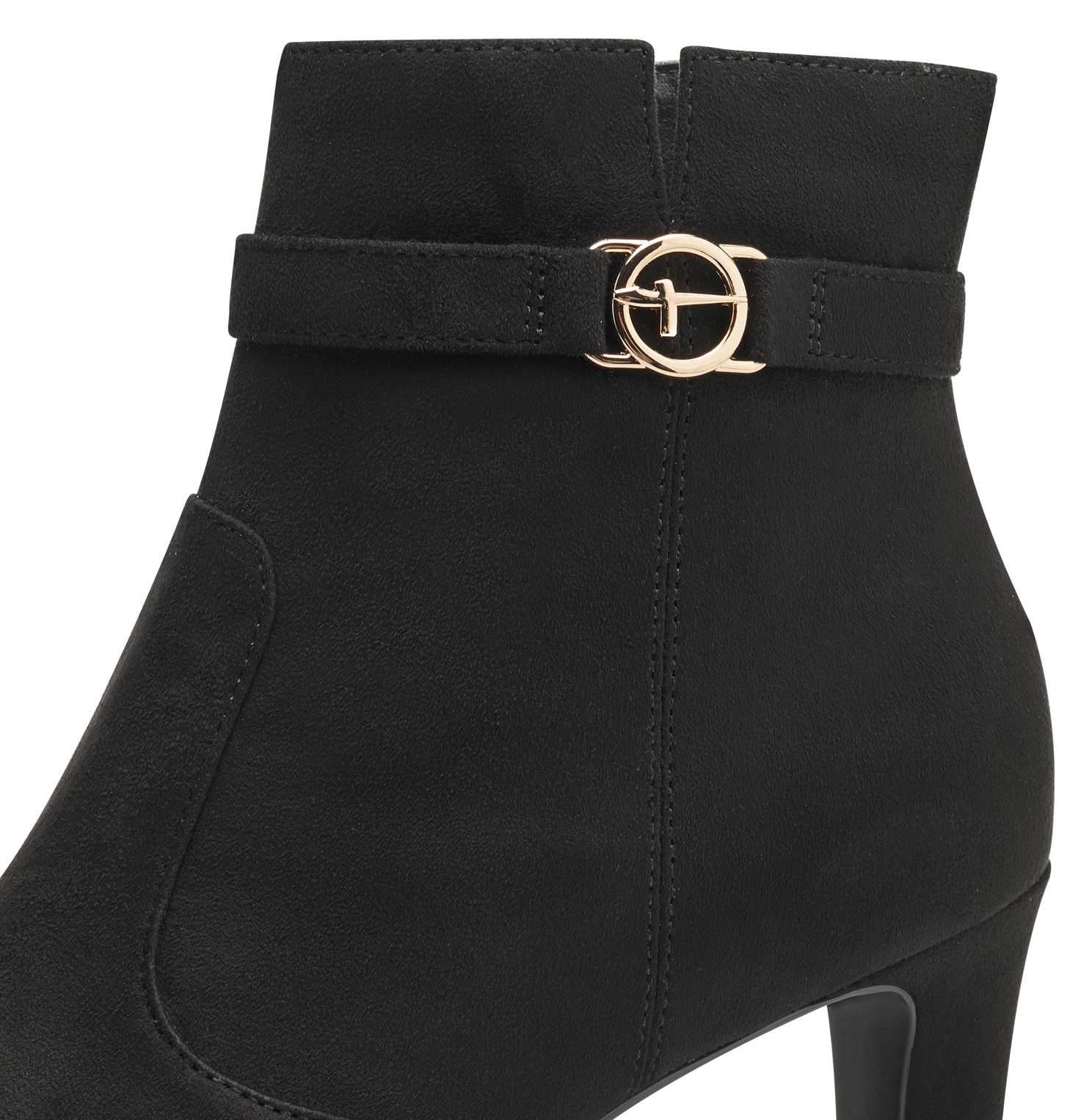 Tamaris Stiefelette, Trichterabsatz, Abendschuh mit elegantem Zierriemchen mit Logoemblem