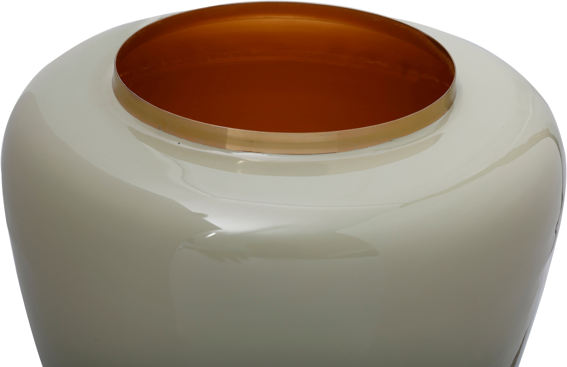 Vase Rond Design "Tribuna" 36cm Menthe & Or