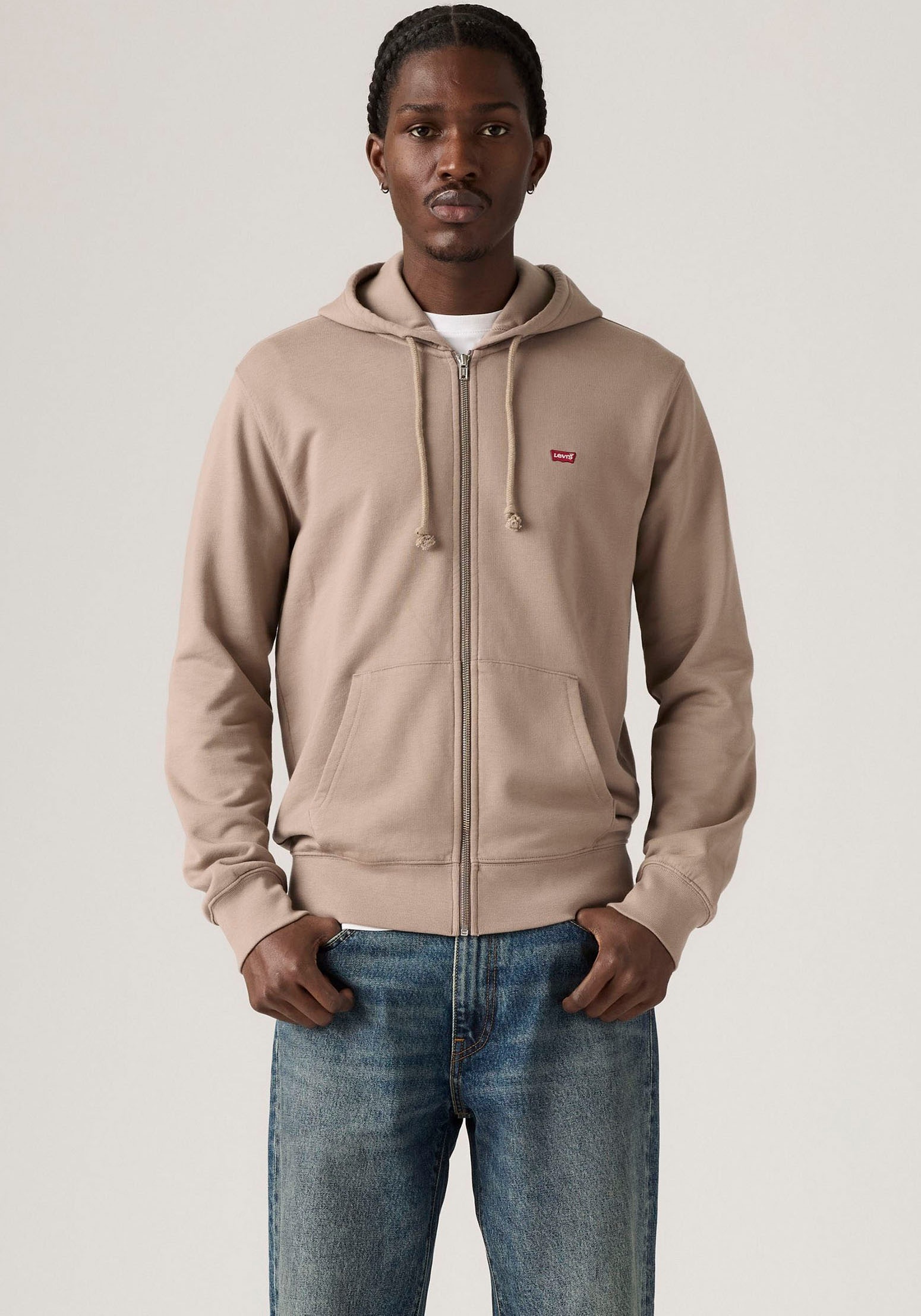 Levi's® Kapuzensweatjacke »NEW ORIGINAL ZIP UP« mit Logo-Stickerei und Kängurutasche