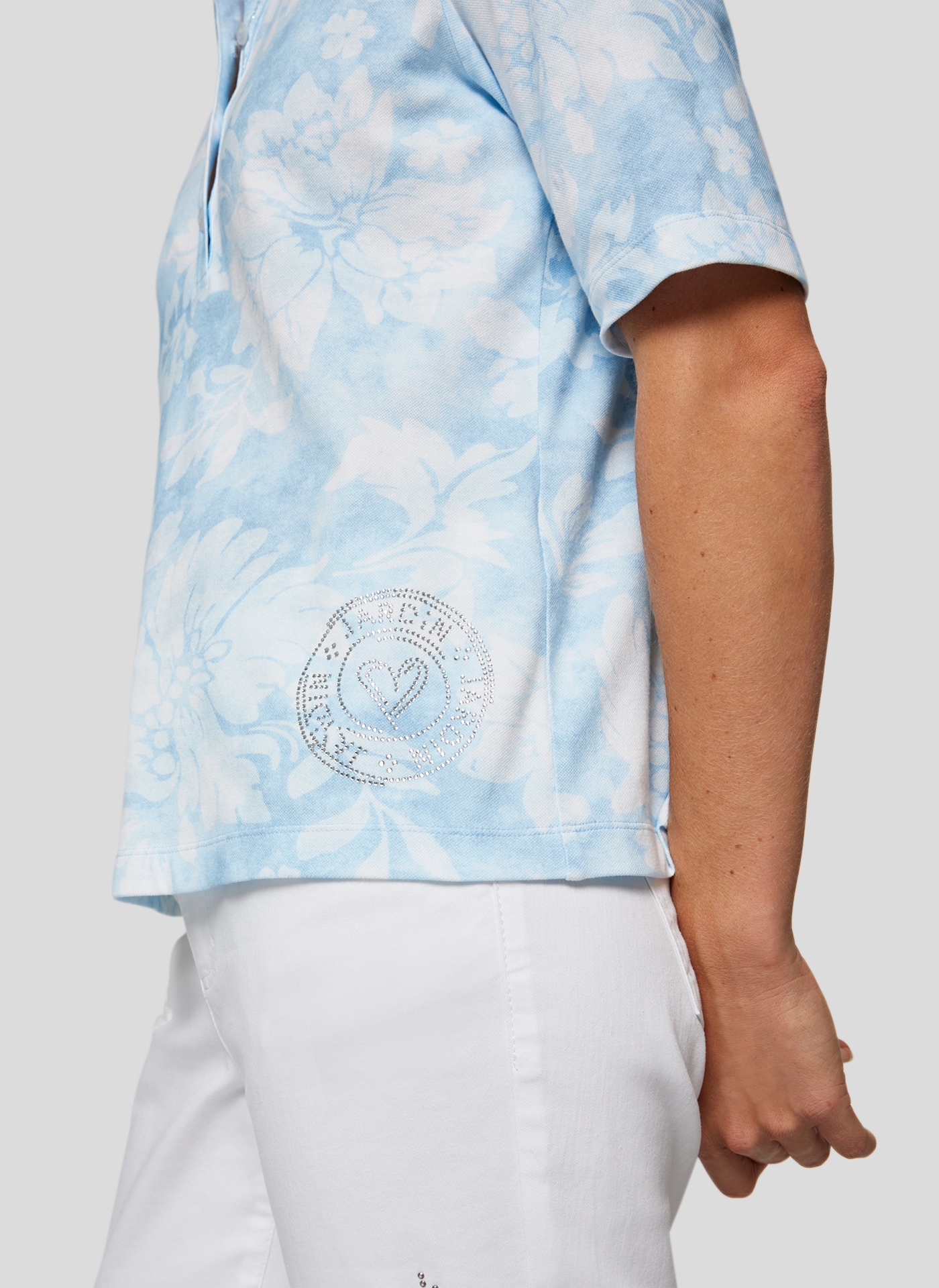 Rabe Poloshirt, mit floralem Muster