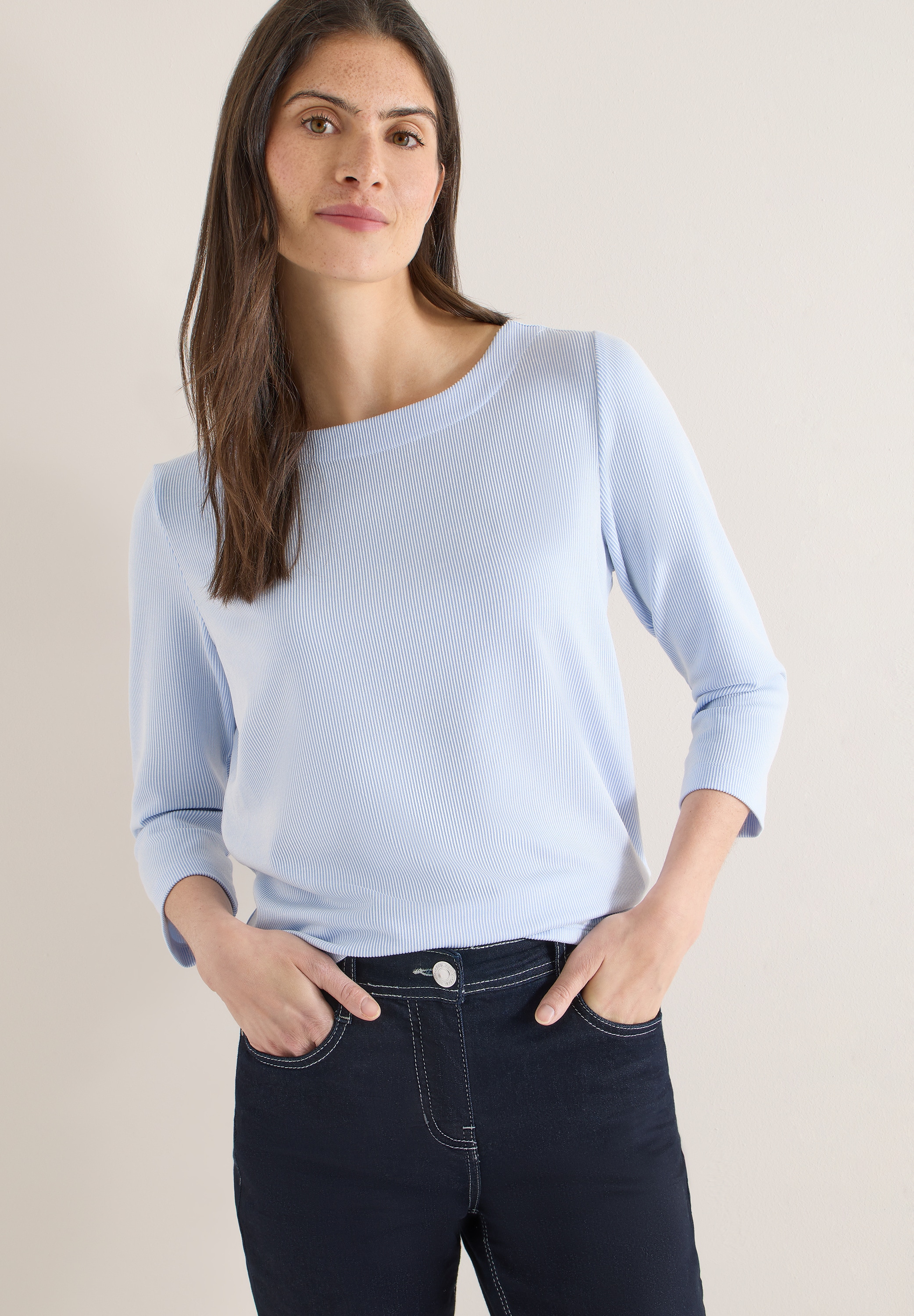 Cecil 3/4-Arm-Shirt mit Streifen Muster
