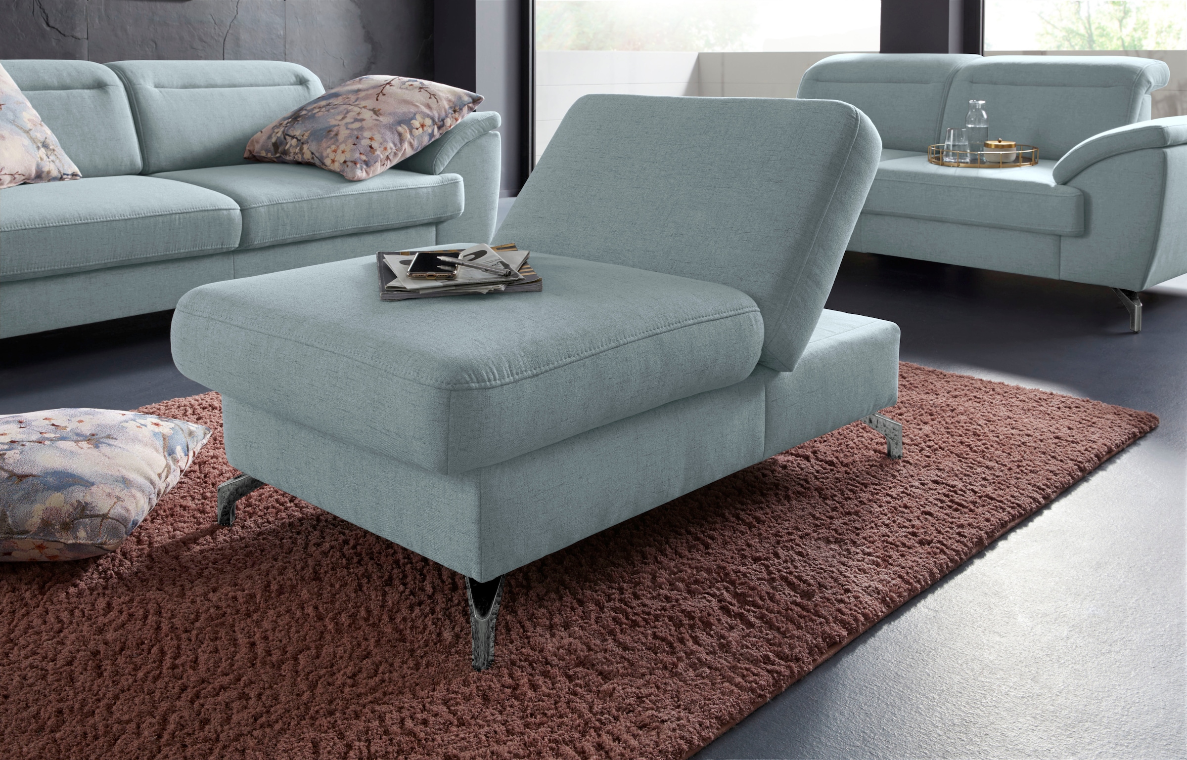 sit&more Hocker »Percy«, Fusshöhe 12 cm, mit Klappfunktion, wahlweise in 2 Fussfarben
