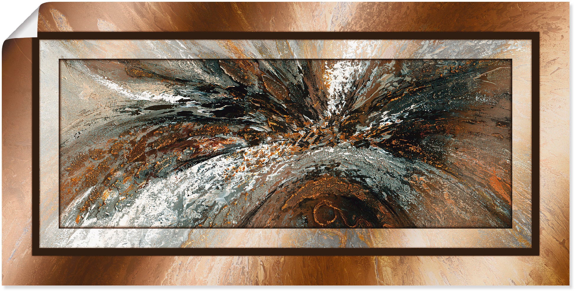 Artland Wandbild "Gold Abstrakt 1" Gegenstandslos 1 Stk. tlg. als Alubild, Leinwandbild, Poster in verschied. Grössen