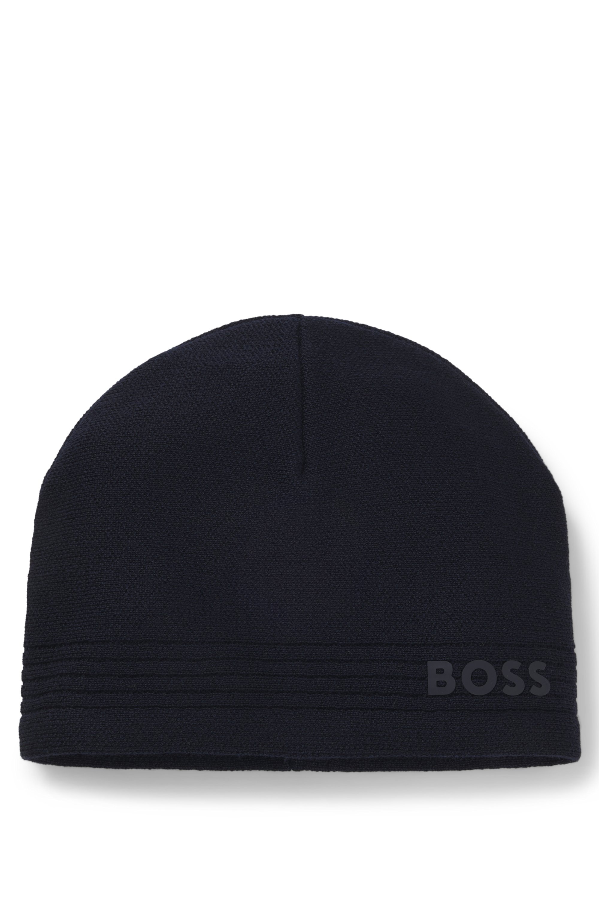 BOSS GREEN Beanie »Afleece Beanie X« mit gummiertem Logo