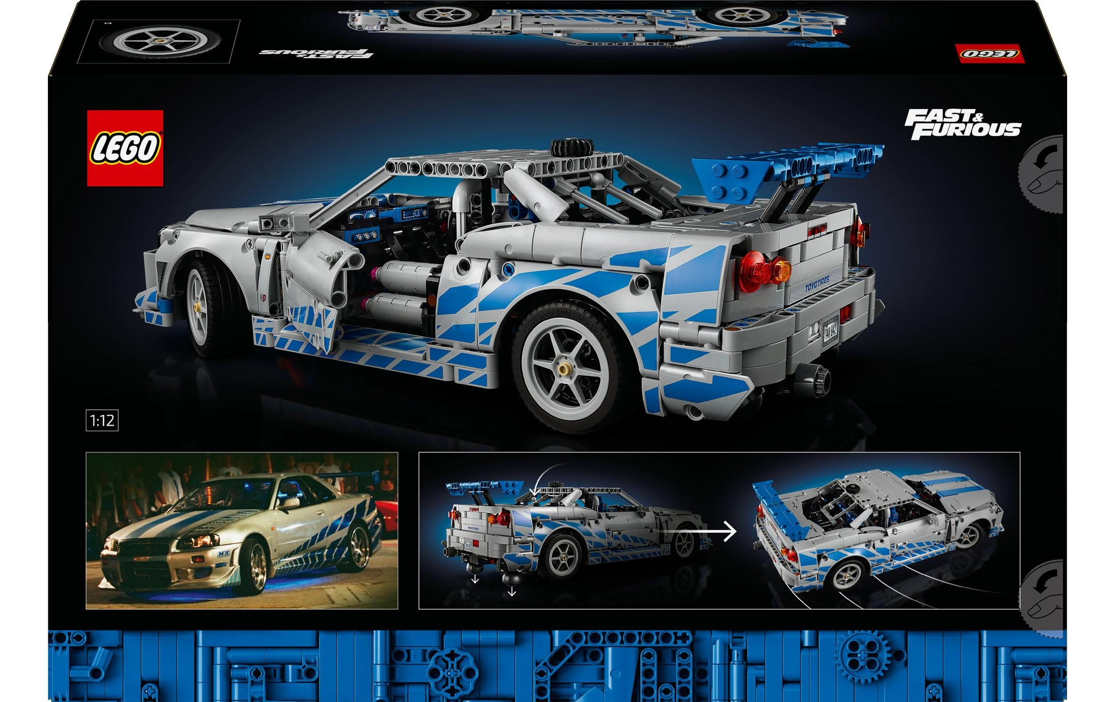 LEGO® Spielbausteine »Technic 2 Fast 2 Furious Nissan Skyline GT-R (R34) 42210«, (1410 St.)