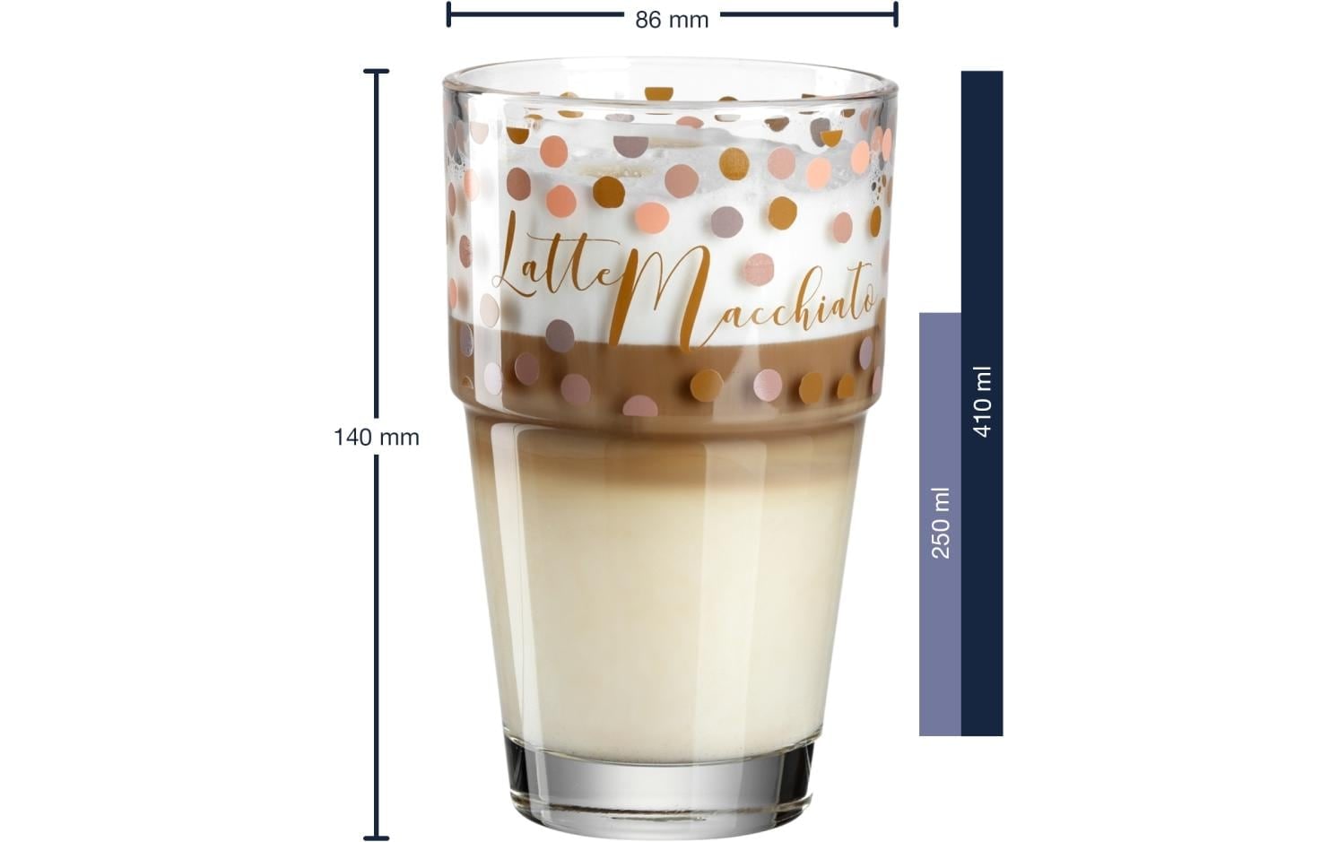 LEONARDO Latte-Macchiato-Glas »Solo mit Punkten 410 ml 1 Stück«, (6 tlg.)