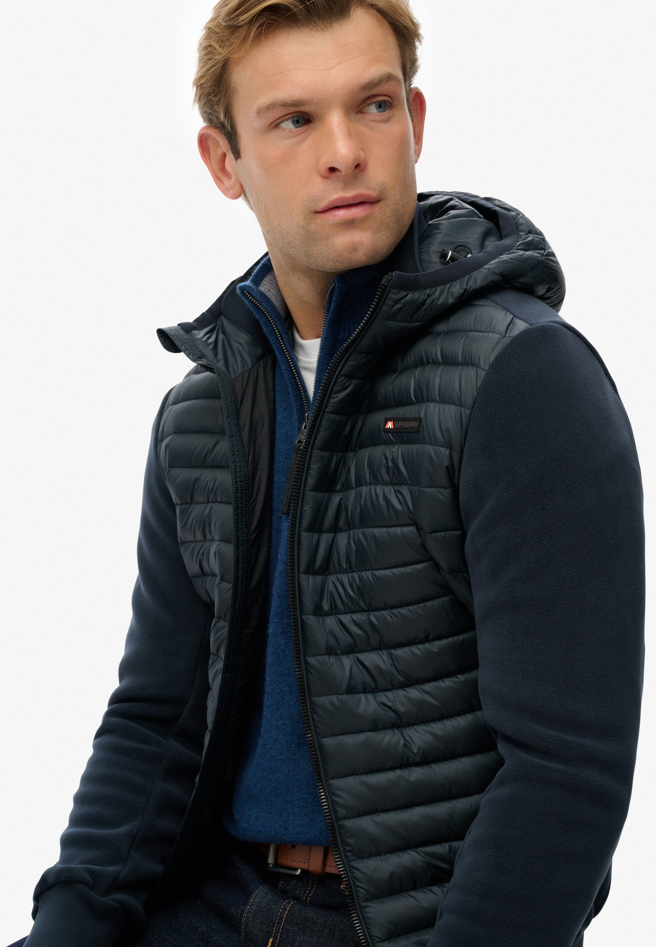 Superdry Steppjacke »HOOD STORM FLEECE HYBRID JKT«, mit Kapuze
