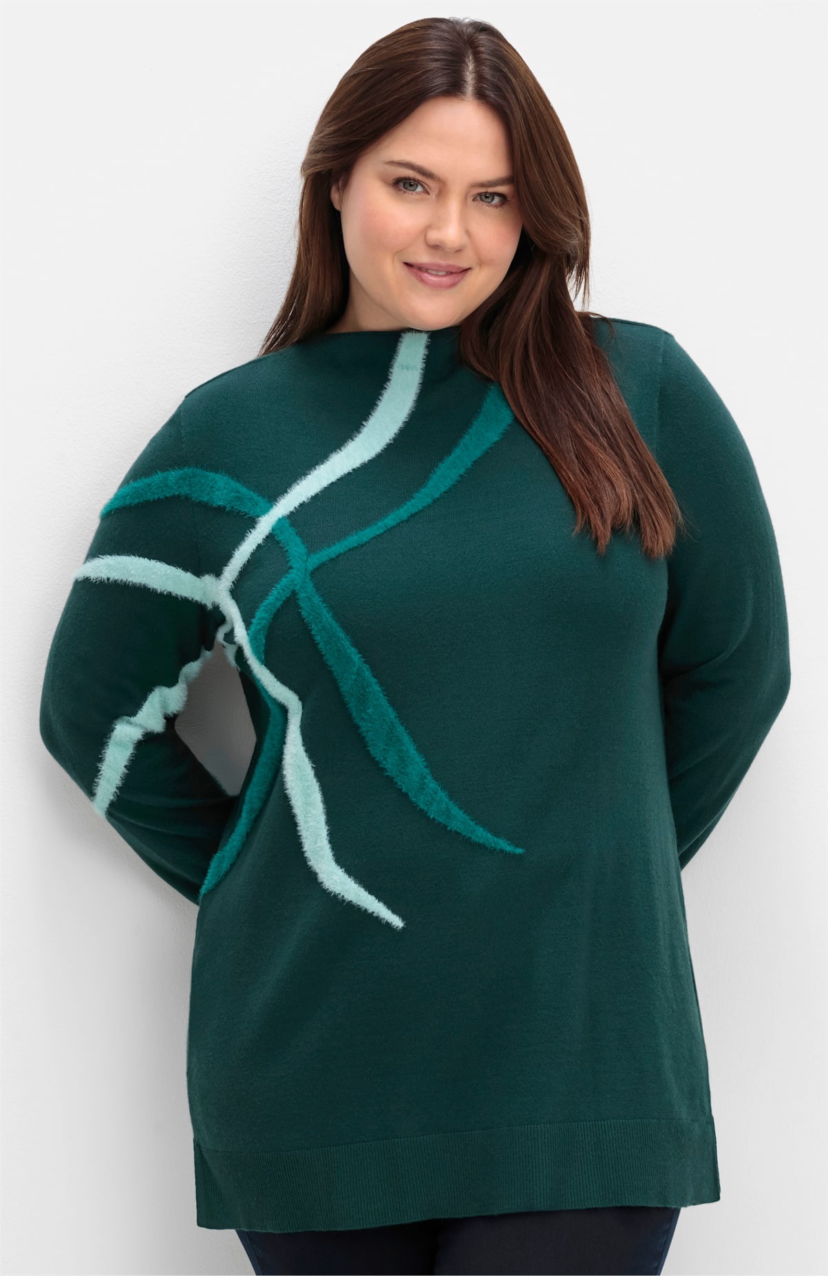Sheego Stehkragenpullover »Stehkragenpullover«