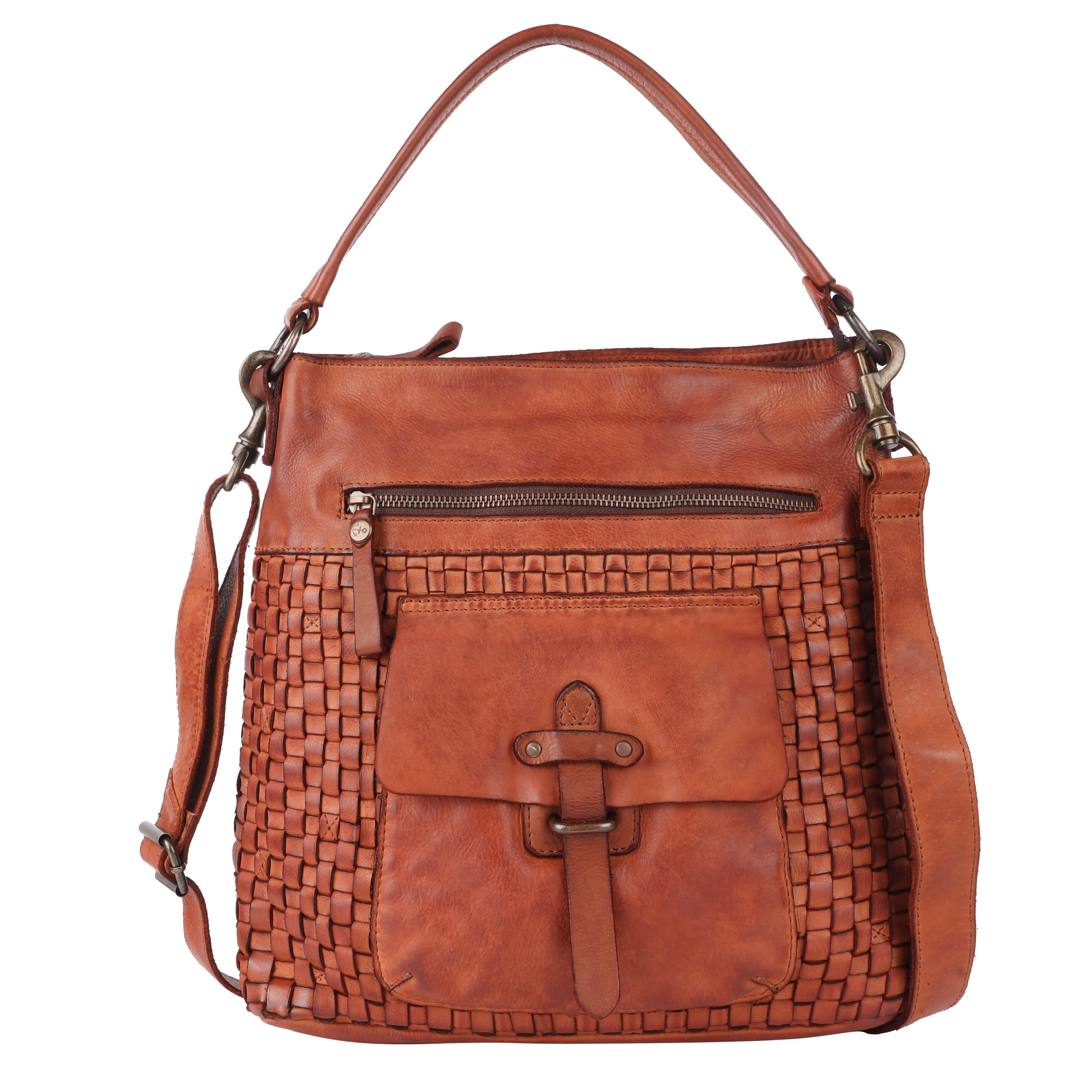 HARBOUR 2nd Handtasche "Iris" Damen Umhängetasche, Schultertasche, Tragetasche in Flechtoptik