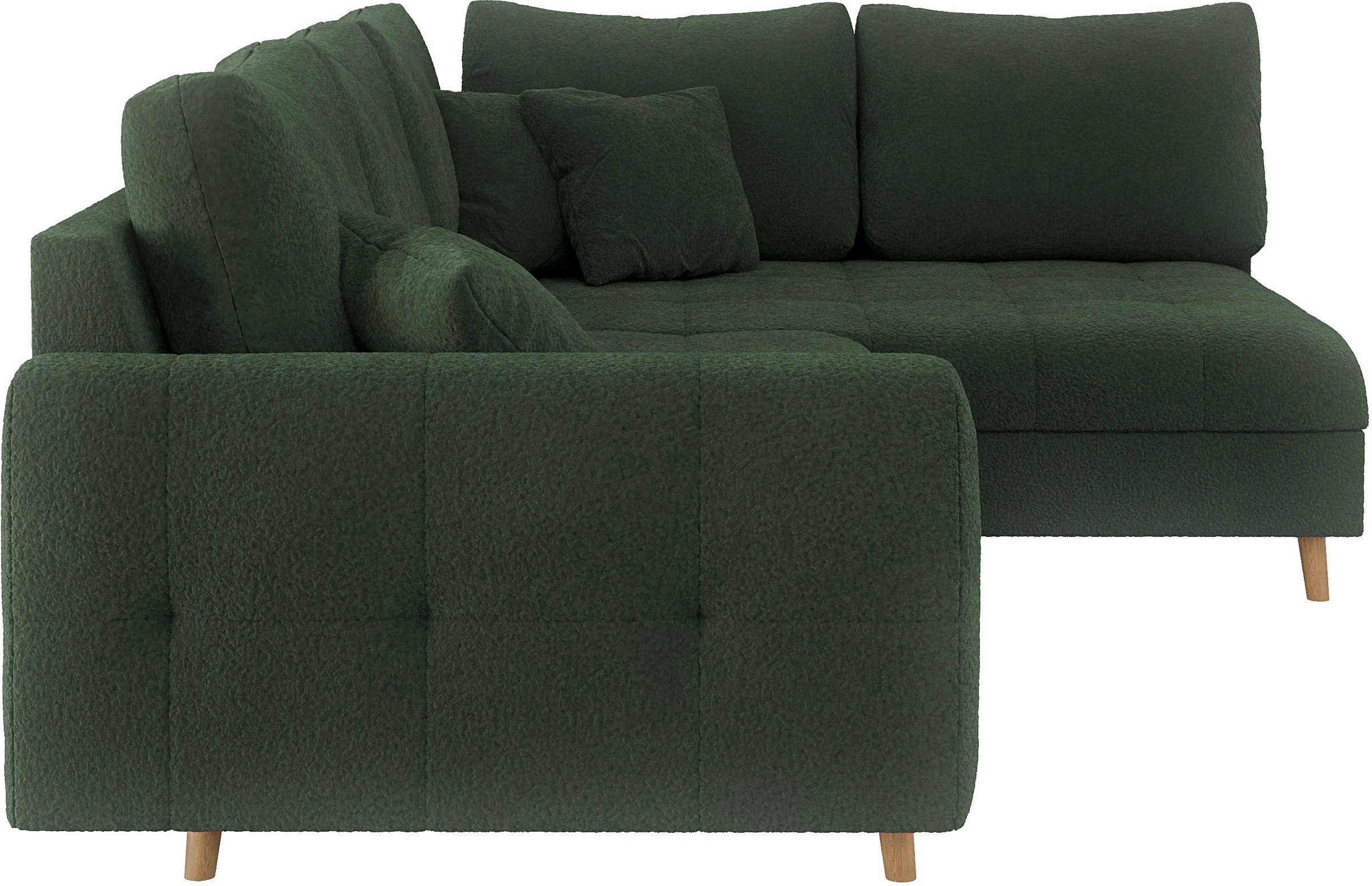 Home affaire Ecksofa »CHARRE L-Form mit Ottomane, Masse B/T/H: 231/161/81 cm«, feine Steppung, lose Rücken- und Zierkissen, auch in Cord und Bouclé