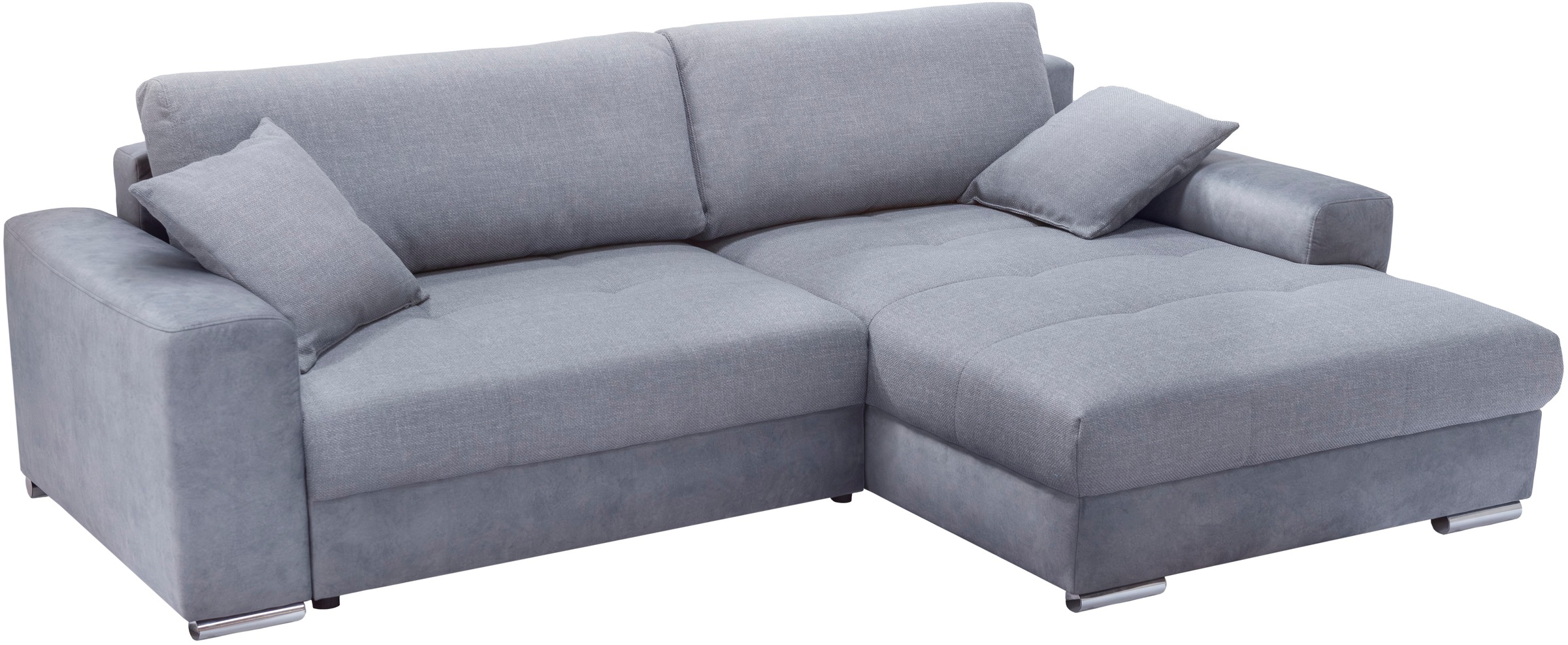 exxpo - sofa fashion Ecksofa »Larnaca, inkl. Bettfunktion und Bettkasten, bequem und komfortabel,«, mit extrabreiten Rückenkissen und 2 Zierkissen