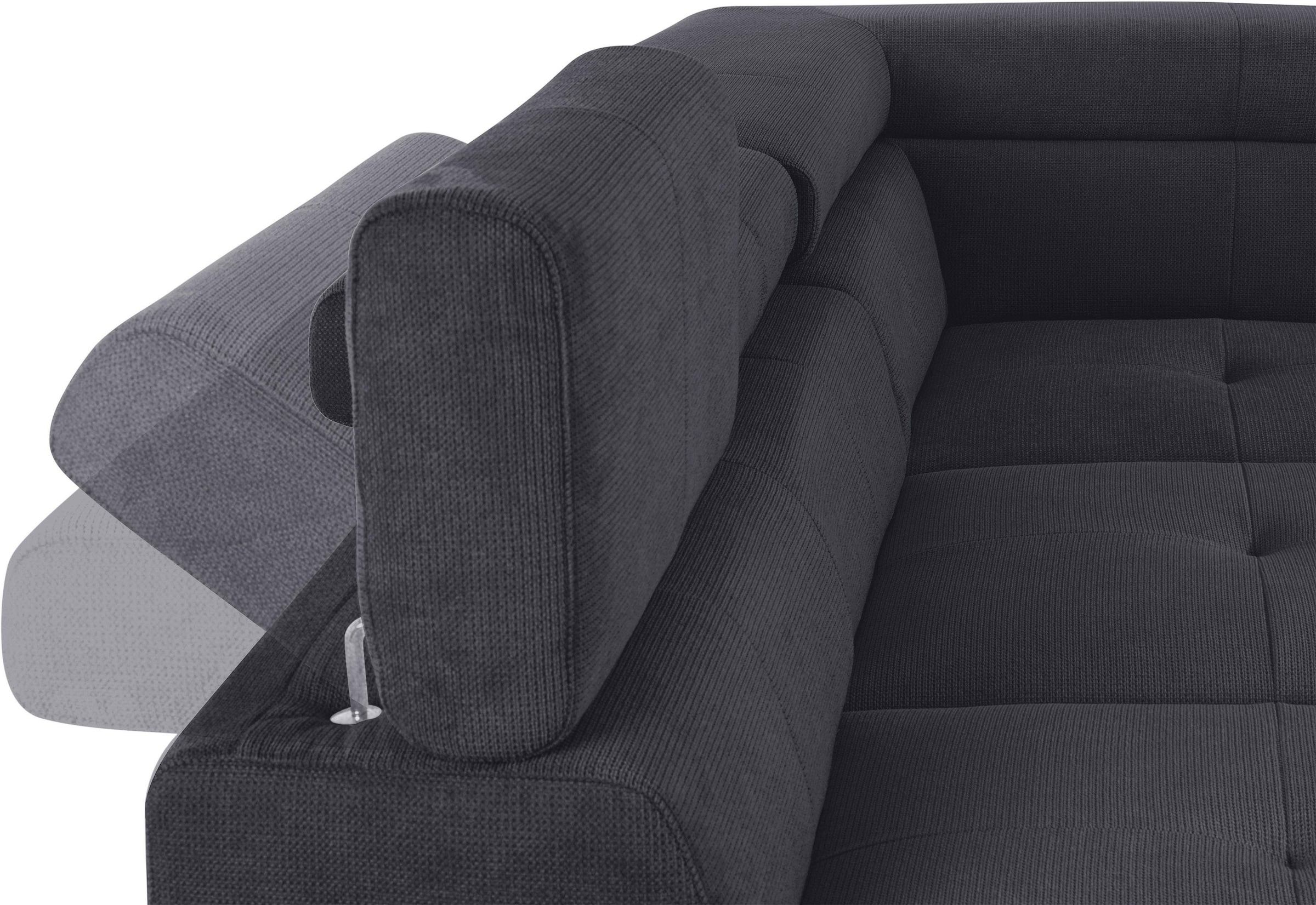 COTTA Polstergarnitur »Enterprise L-Form«, (Set), Set bestehend aus: Ecksofa mit Arm- & Kopfteilverstellung & Hocker