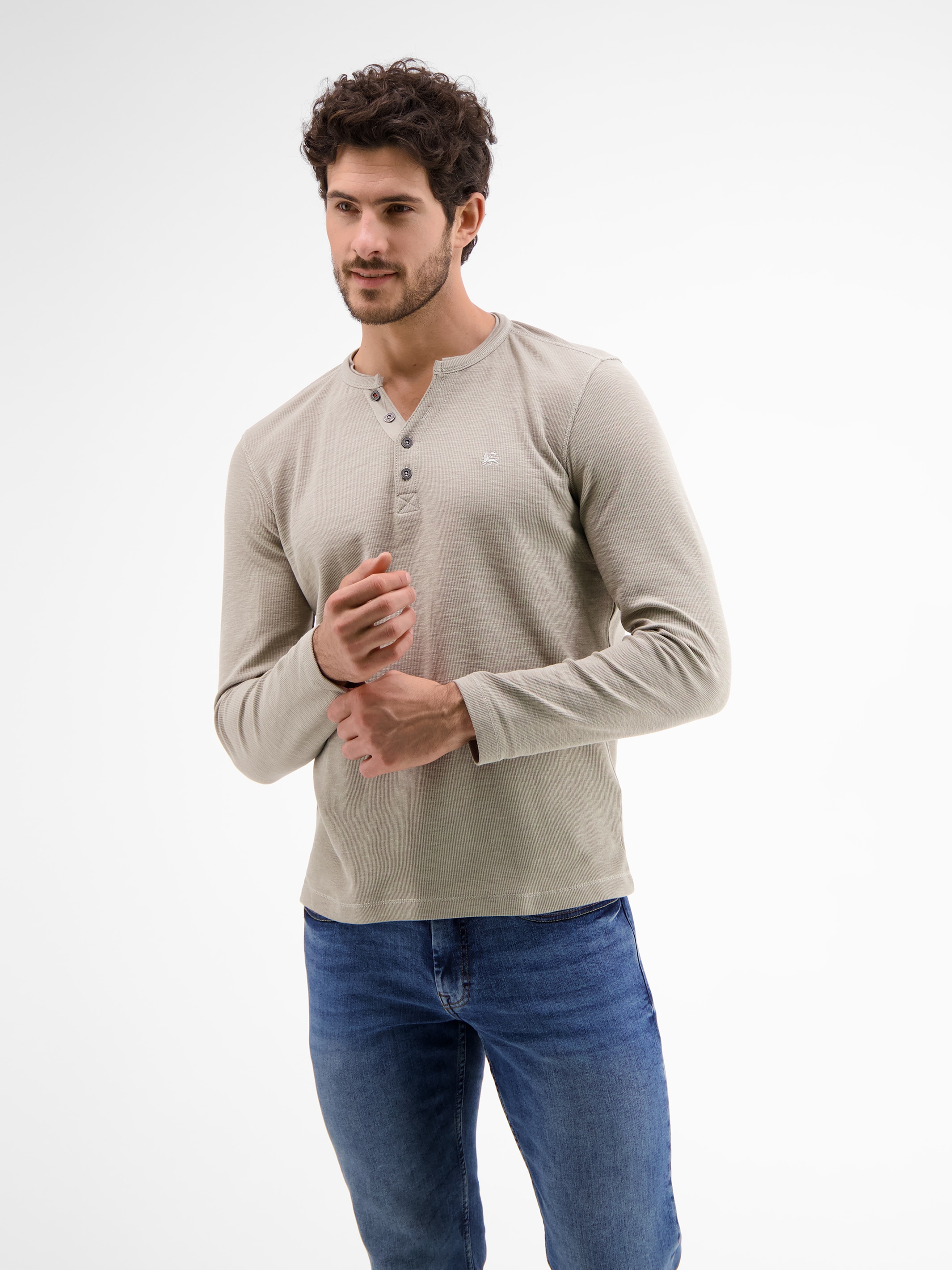 LERROS Sweatshirt »LERROS Langarmserafino mit Logostitching«
