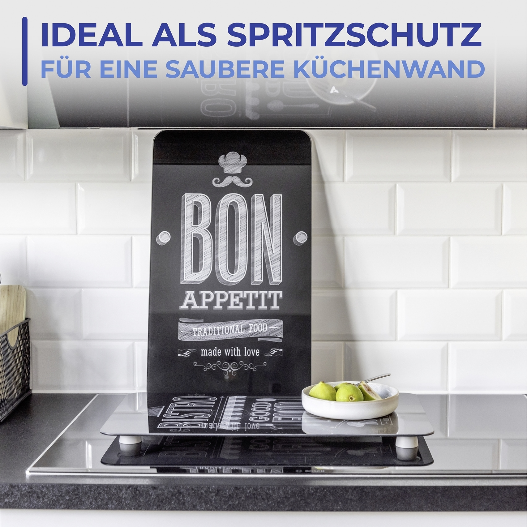 Maximex Herd-Abdeckplatte »Universal Modell Bon Appetit«, (Set, 2 tlg.), Herdabdeckung für alle Herdarten, kratzfest, mit rutschfesten Füssen