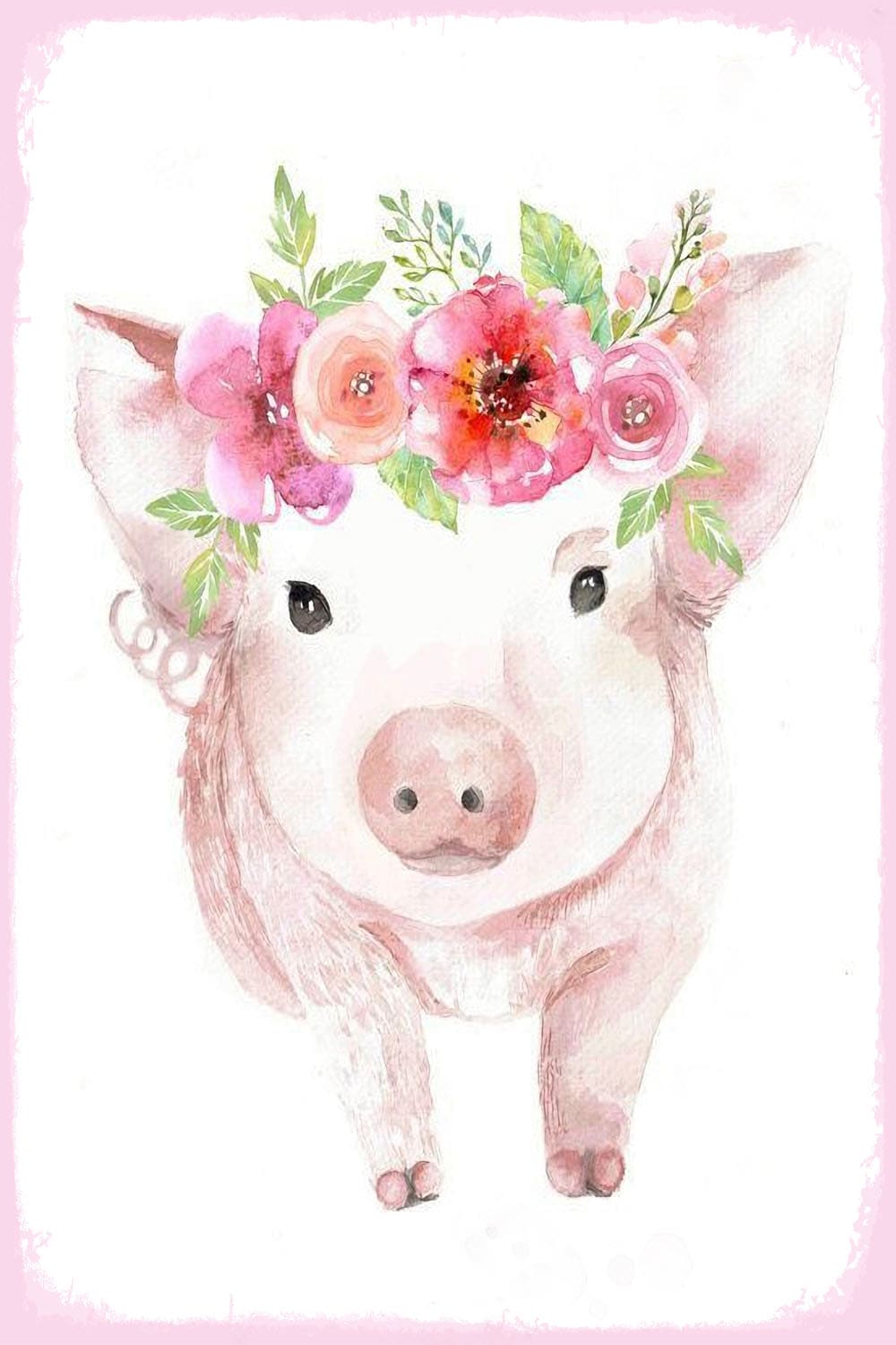 queence Metallbild »Ganja«, Blumen-Schwein-Tiere, (1 St.), Stahlschilder