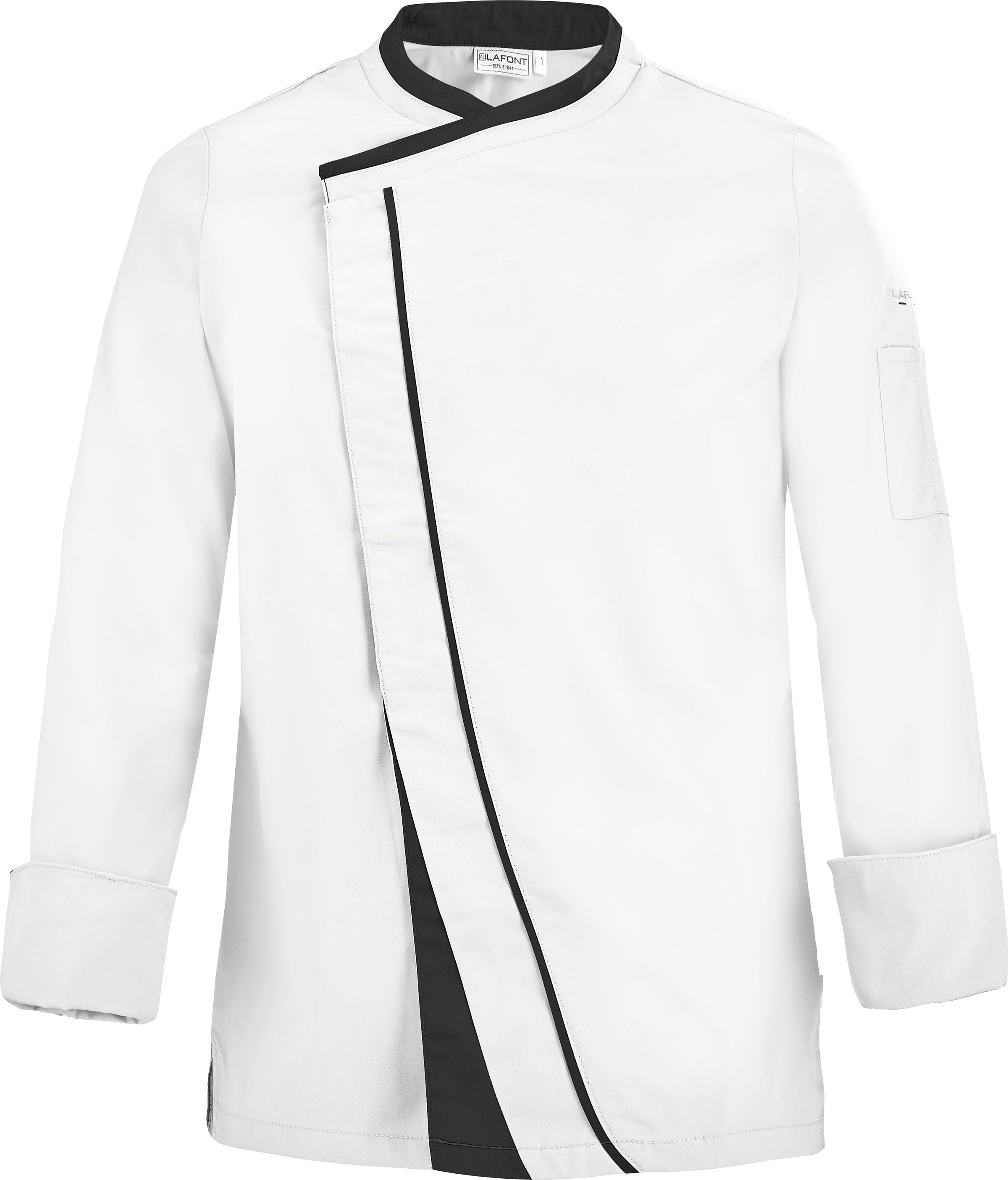 JVHYANFUL Herren Kochjacke Langarm - Professionelle Küchenjacke Mit Farbigen Paspelieren