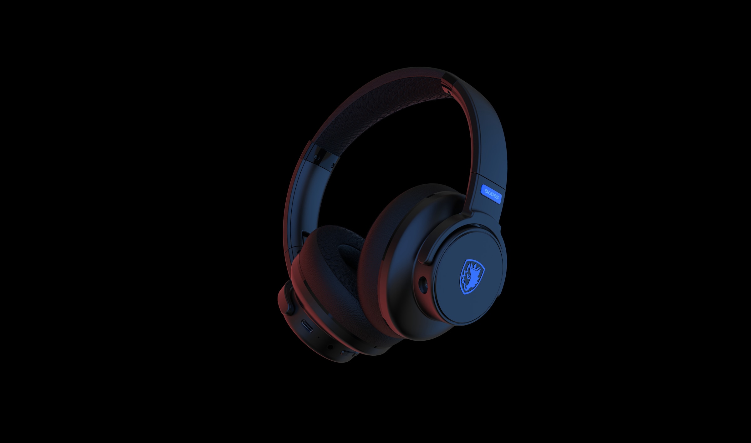 Sades Gaming-Headset »SADES Runner SA-202 Gaming Headset, schwarz, USB, kabellos, Stereo«, Wireless, Rauschunterdrückung, Over Ear, Bluetooth 5.0, 2.4G, 3,5 mm