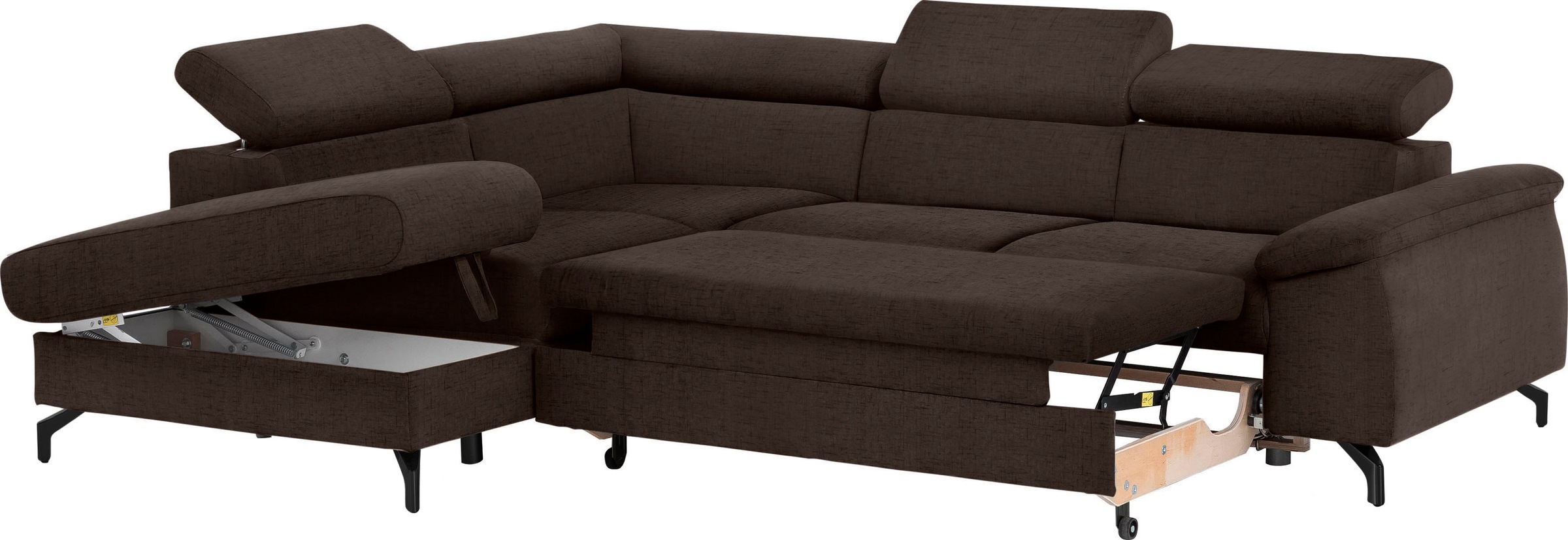 COTTA Ecksofa »Komaris L-Form«, mit Kopfteilverstellung, wahlweise mit Bettfunktion & Bettkasten