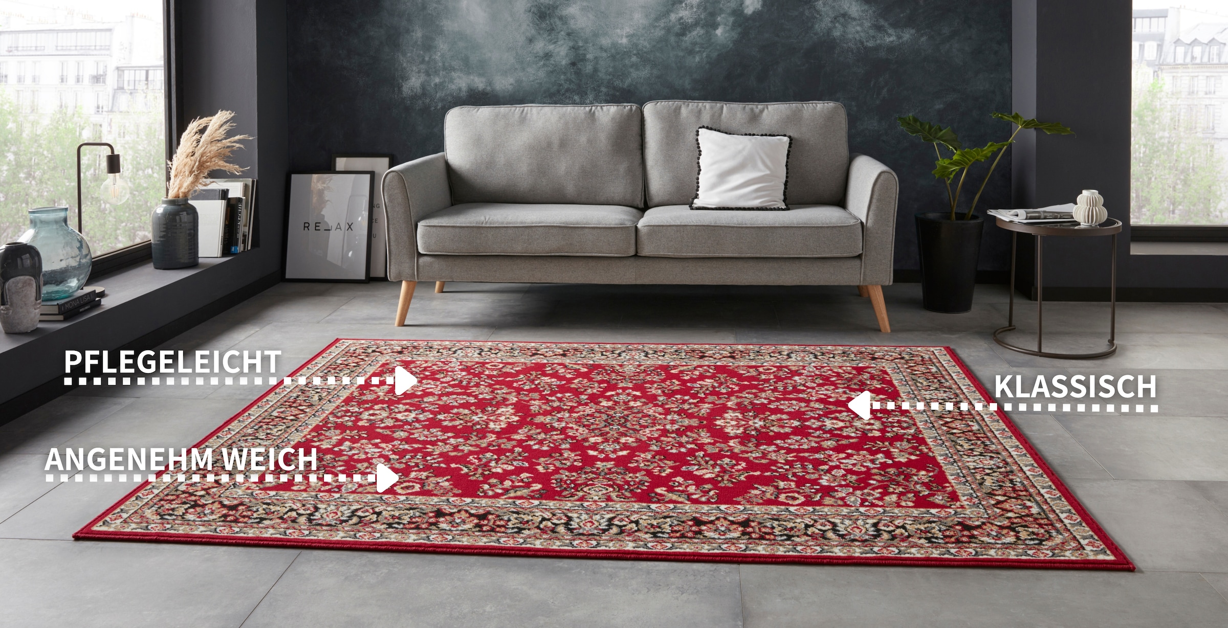 HANSE Home Teppich »Halton«, rechteckig, 8 mm Höhe, Kurzflor, Orient-Optik, mit Bordüre, Läufer, pflegeleicht, gekettelt