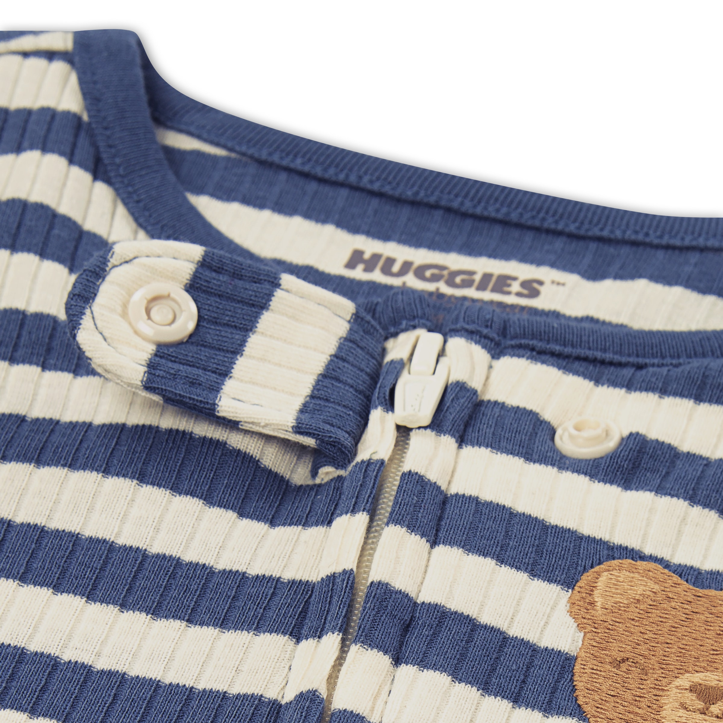 HUGGIES babywear Schlafoverall »HUGB FOOTED COVERALL«, mit süsser Bärchenstickerei