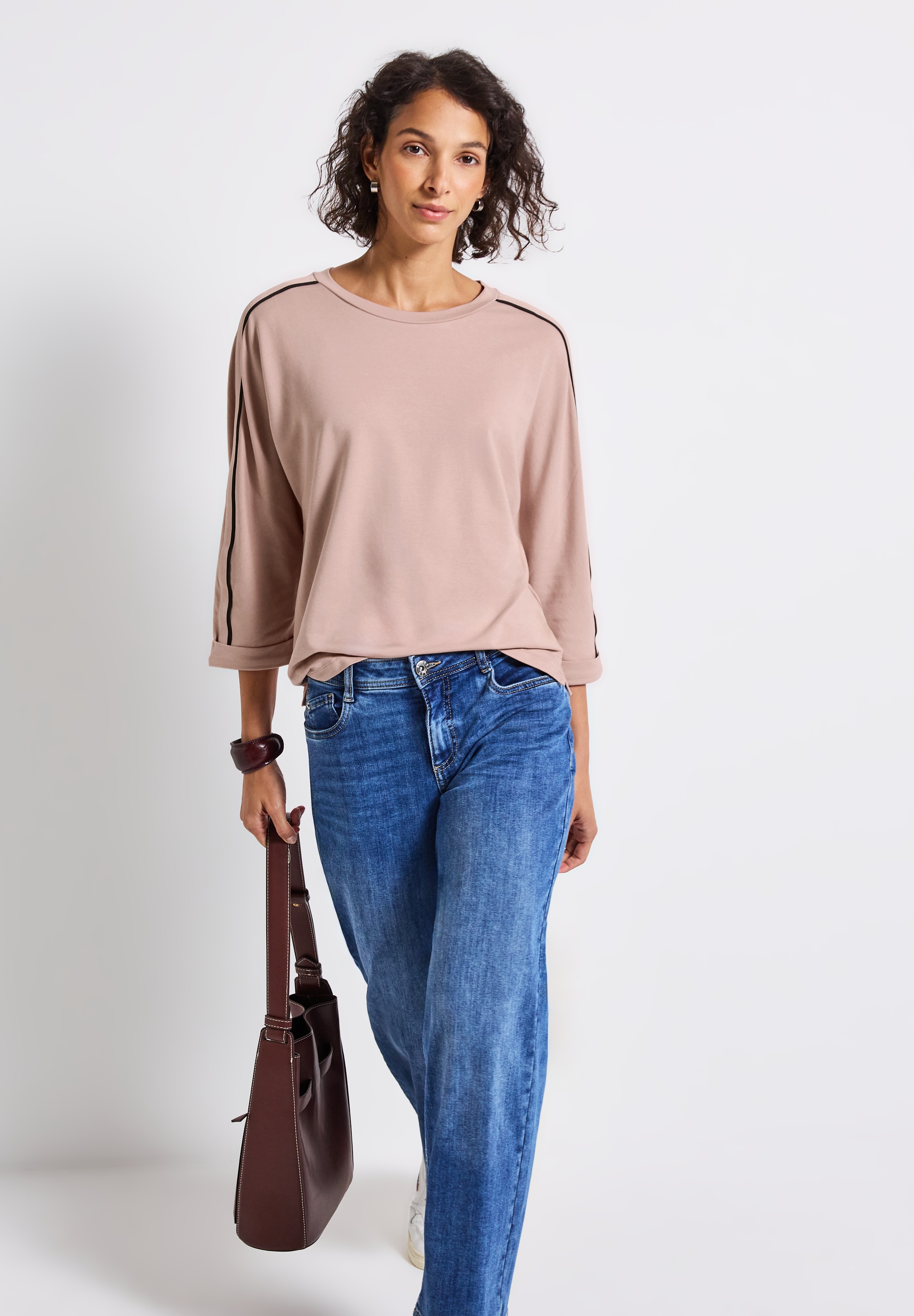 STREET ONE 3/4-Arm-Shirt mit Galonstreifen