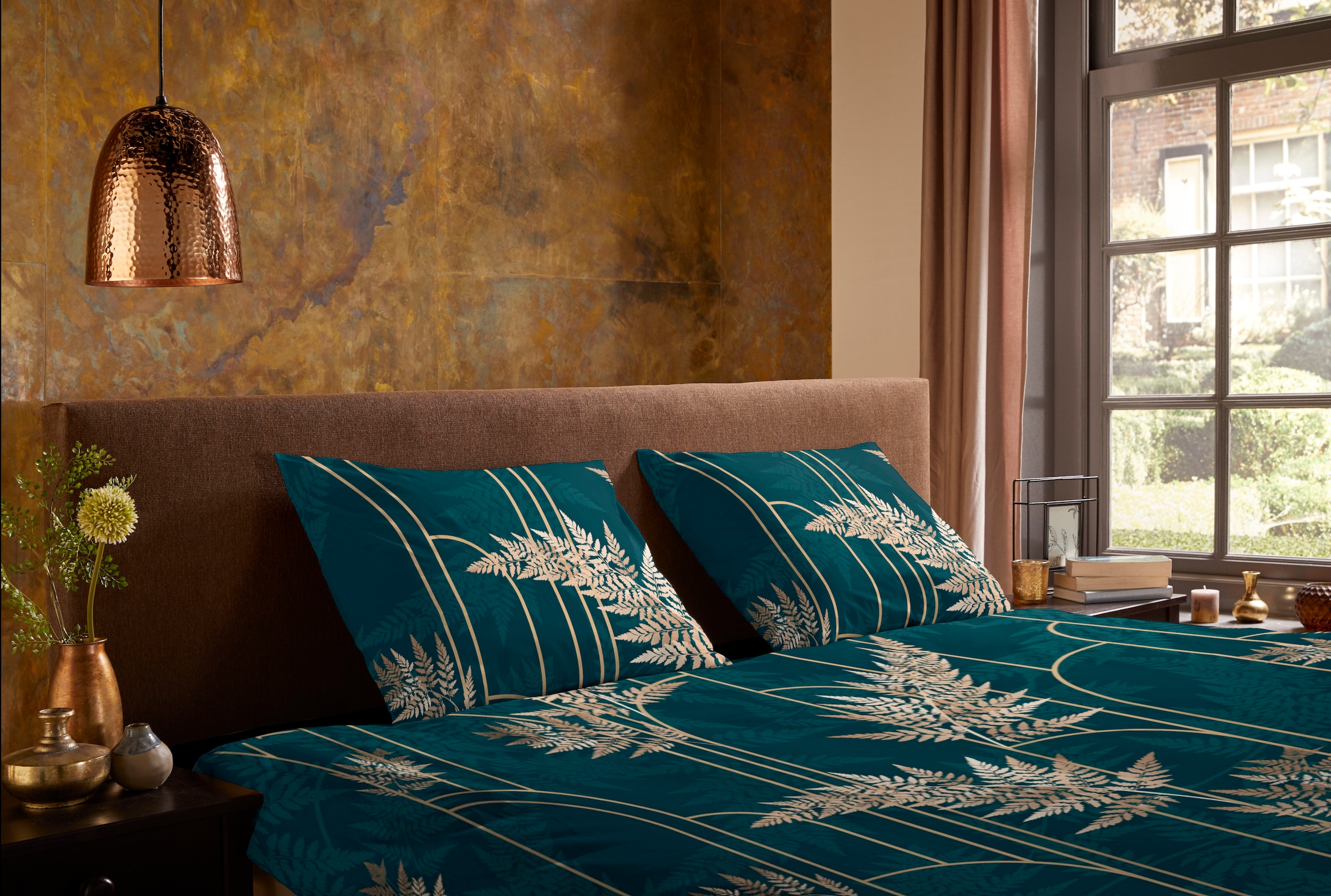 PURE luxury collection Wendebettwäsche »Malak«, Mikrofaser, 135x200, Pflegeleicht, Reissverschluss, Wende, Dunkelgrün