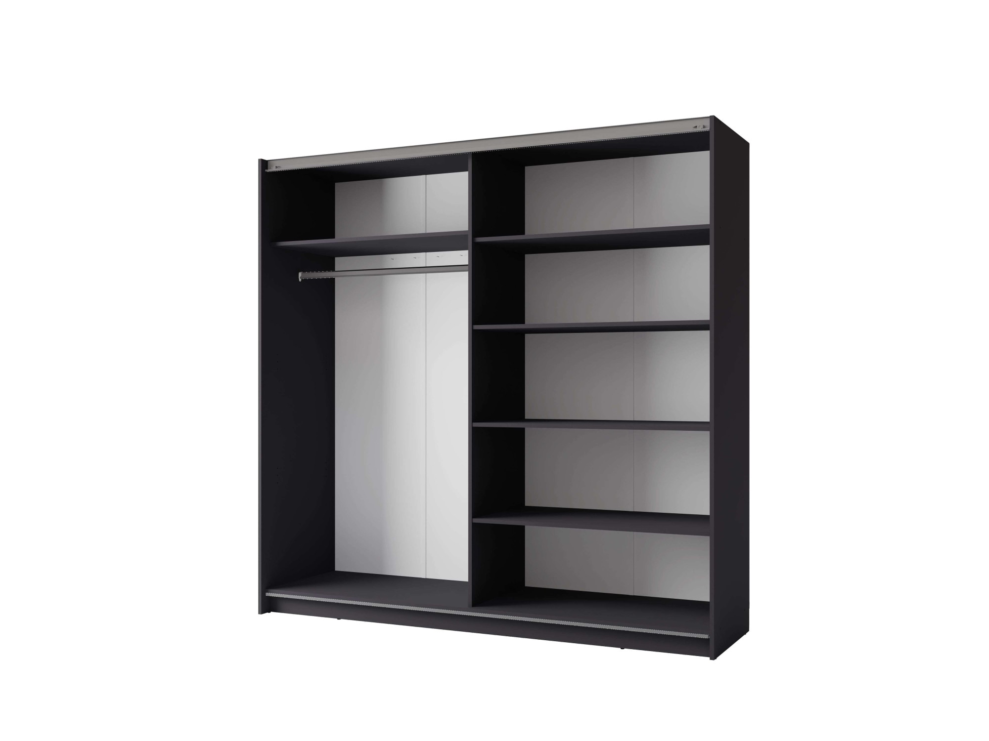 Home affaire Kleiderschrank »Kleiderschrank Fresno mit 5 Einlegeböden, Spiegel und Kleiderstange«, Garderobe mit 2 Schwebetüren, B/H/T 150/207/62 cm