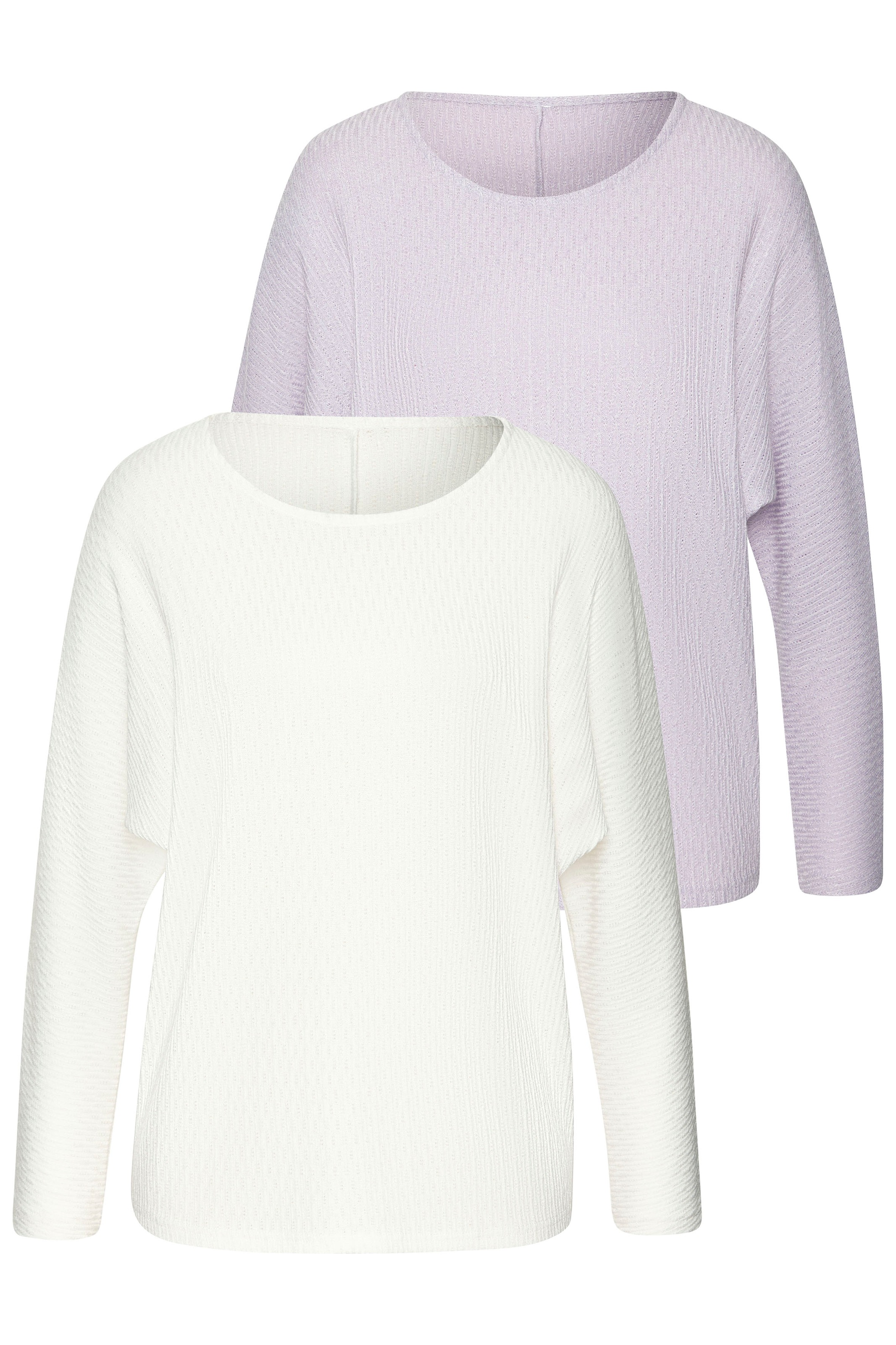 Vivance Langarmshirt »in modischer Struktur-Optik« 2er-Pack, aus pflegeleichter Strickqualität mit Viskose