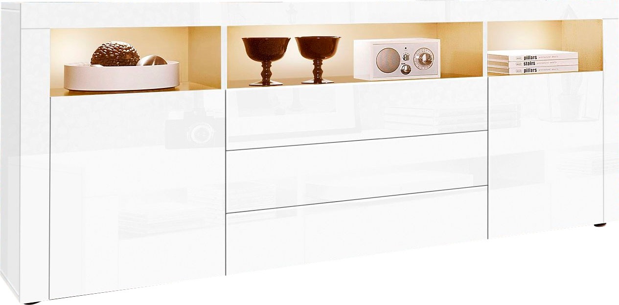 borchardt Möbel Sideboard "Santa Fé, Kommode 166 cm breit" Push-to-open-Funktion, 2 Türen, 3 Schubkästen und 3 offene Fächer