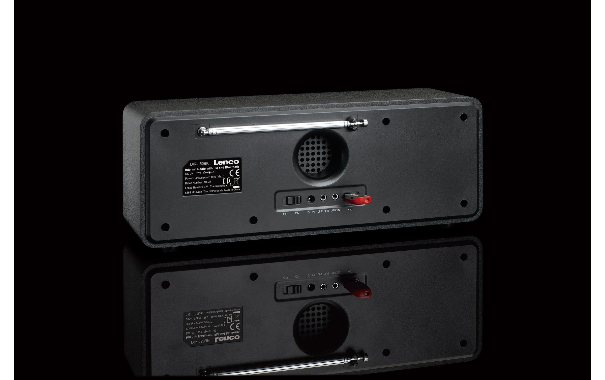 Lenco Internet-Radio »DIR-150 Schwarz«, (Bluetooth-WLAN Internetradio-FM-Tuner)
