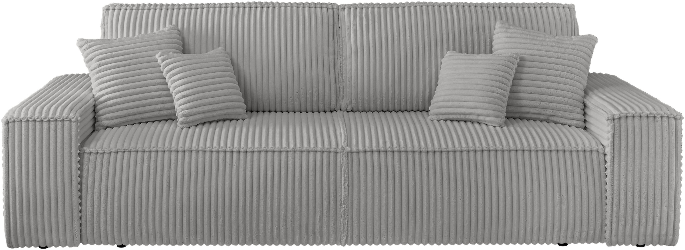 andas 3-Sitzer »FINNLEY Schlafsofa 257 cm, Schlaffunktion mit Bettkasten (200/136cm)«, in Aqua Clean-Bouclé, Struktur fein u. Cord