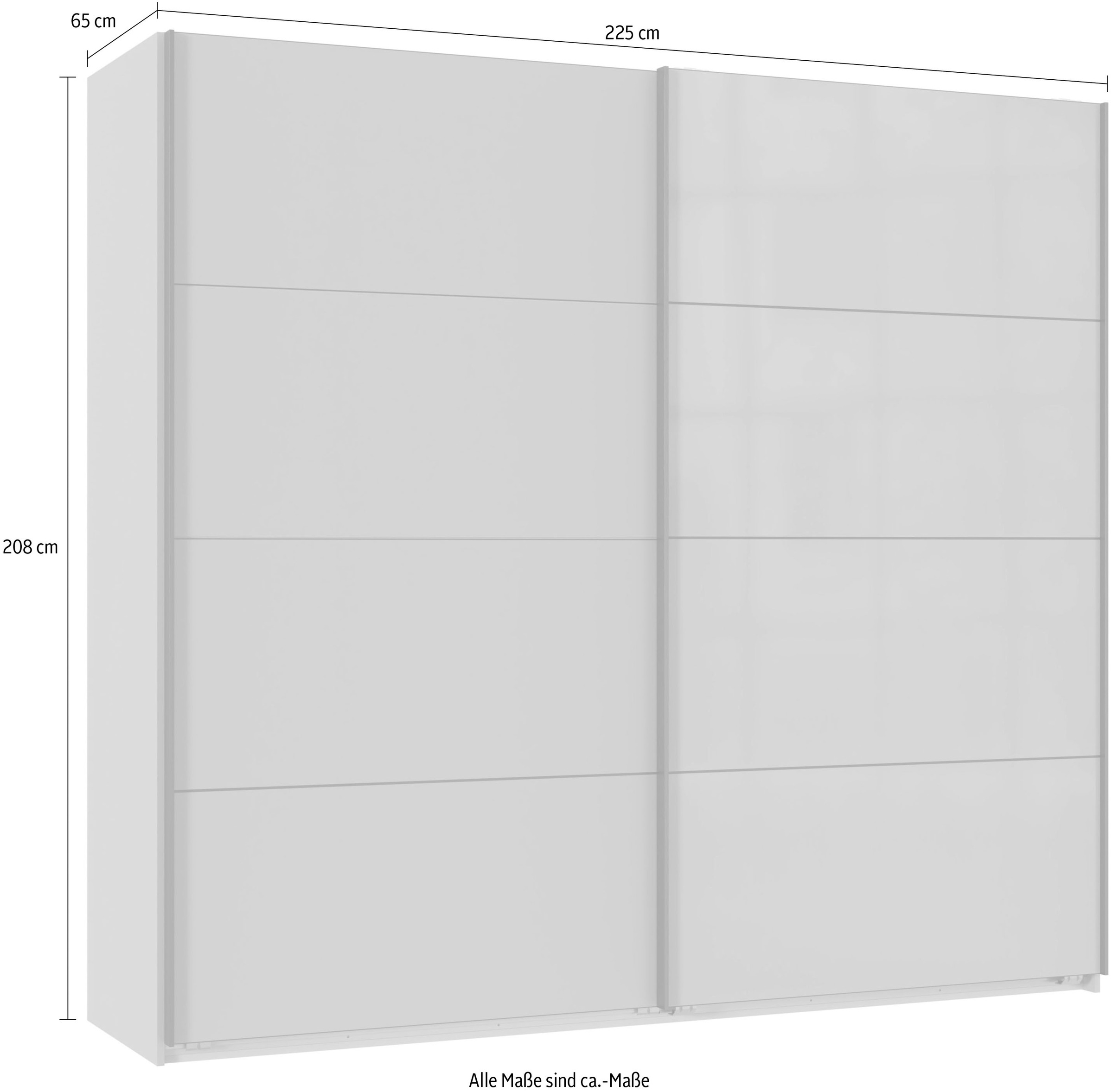 Wimex Kleiderschrank »Tilburg, Metallgriffe, Made in Germany«, (Breite 270cm wahlweise mit 2 oder 3 Türen), mit Schwebetüren, jeweils 1 Glaselement, 180, 225 oder 270cm breit