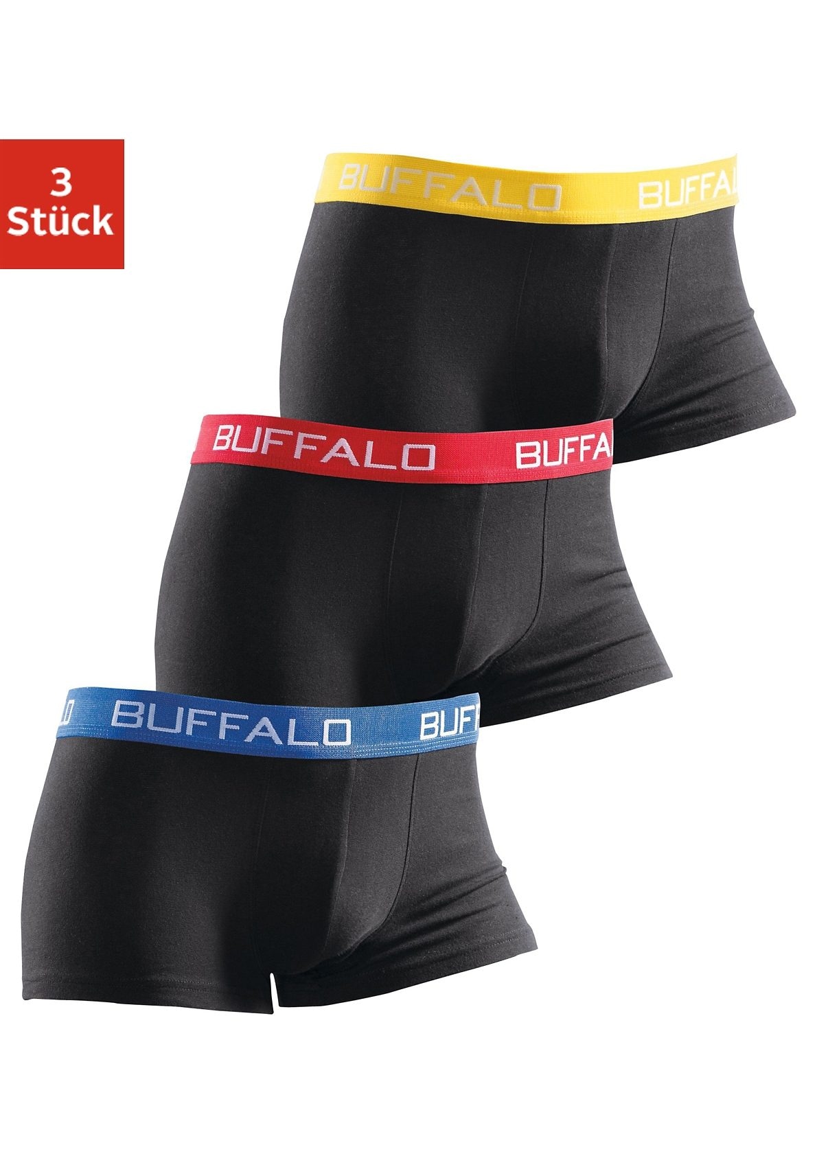 ✵ Buffalo Boxer, (Packung, Jungen | bestellen günstig kontrastfarbenem 3 Bündchen mit St.), für Jelmoli-Versand