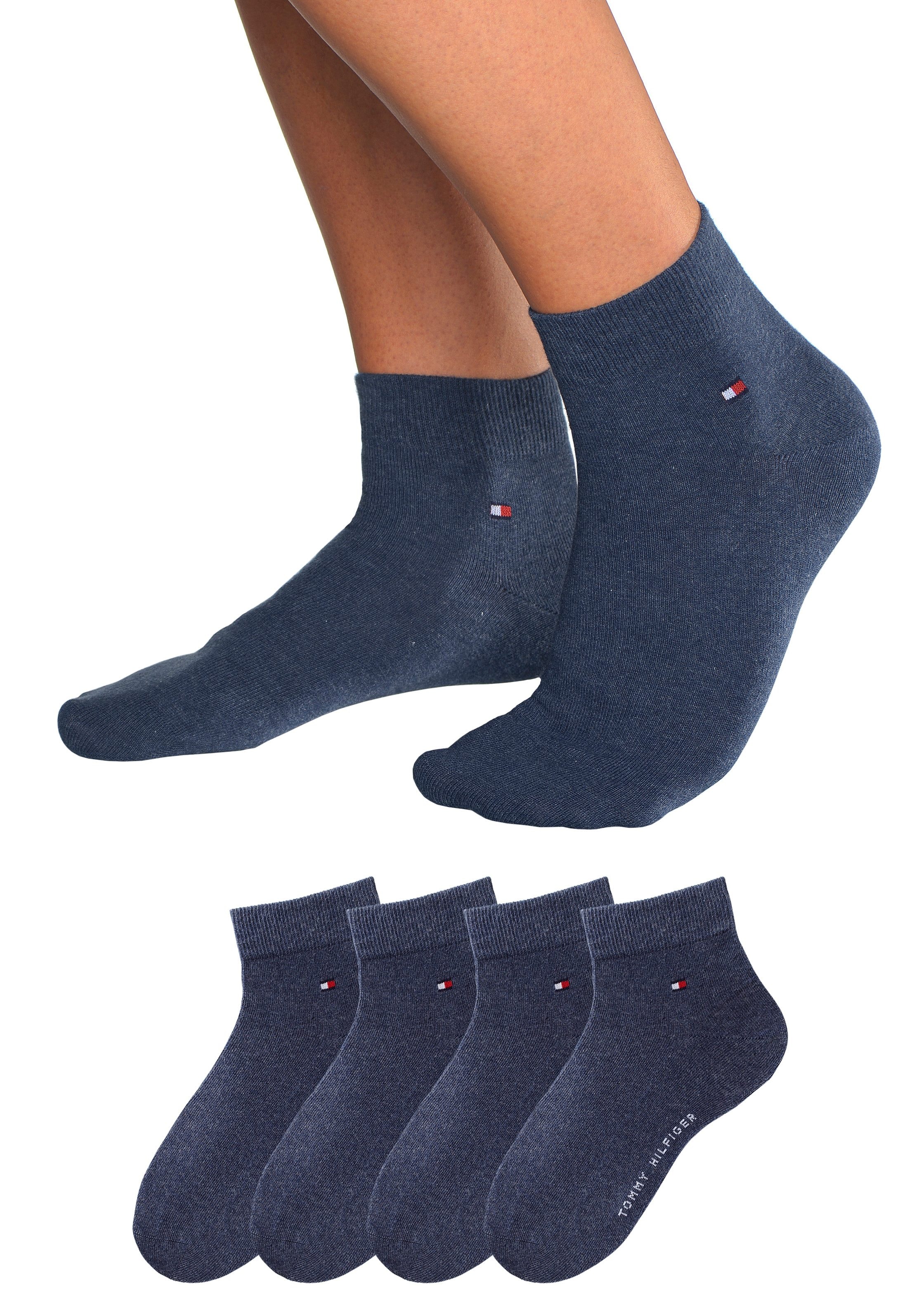Tommy Hilfiger Kurzsocken, (4 Paar), mit druckfreien Nähten