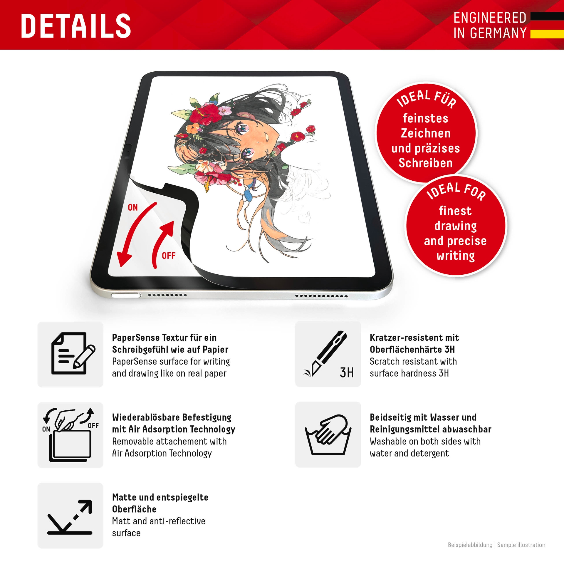 Displex Displayschutzfolie »Tablet PaperSense«, für Apple iPad Pro 12,9 (3./4./5./6. Gen.), Schreiben wie auf Papier