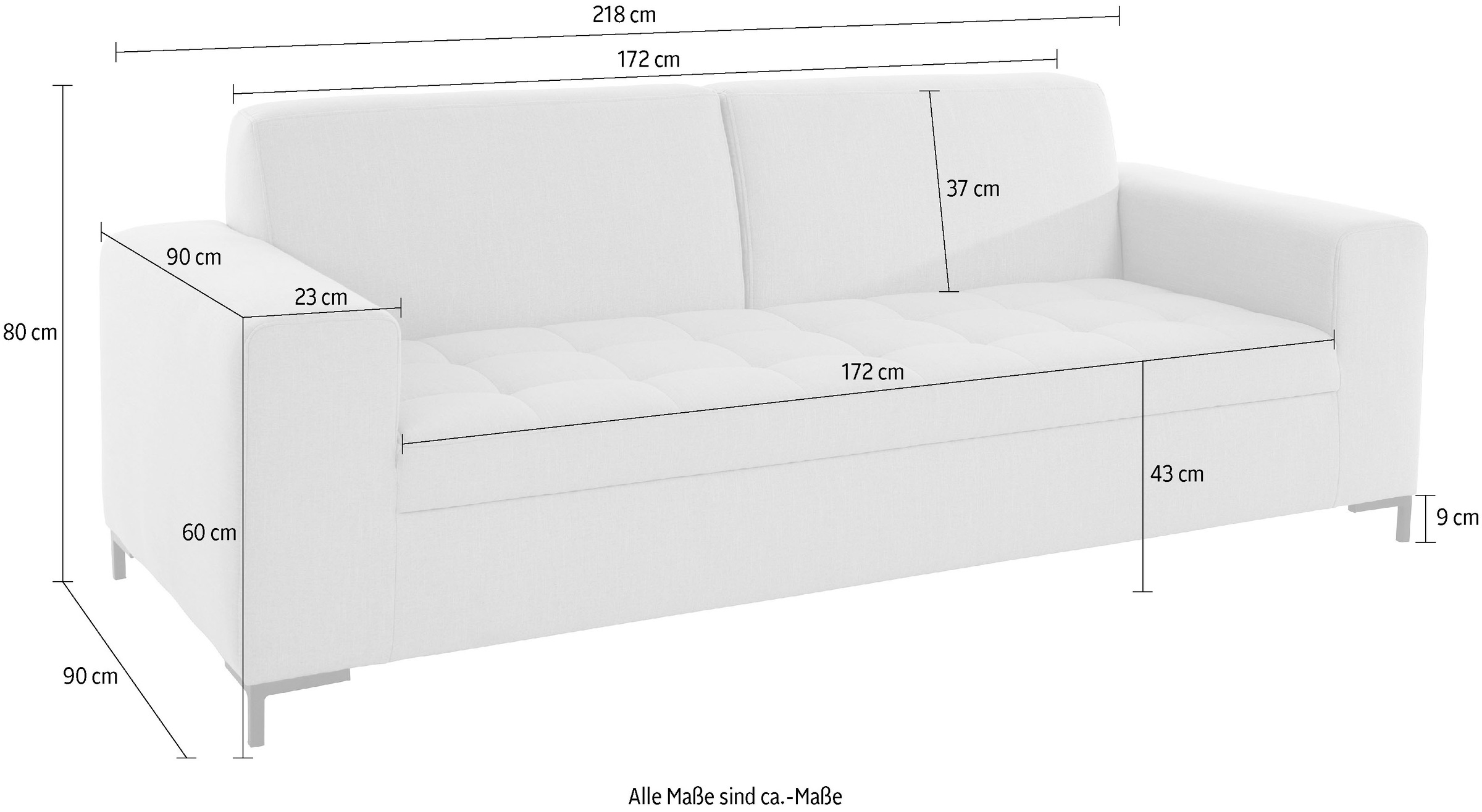 GOODproduct 3-Sitzer »Grazzo, zeitlos und elegant, moderne Sitzheftung«, hochwertige Stoffe aus recyceltem Material, Steppung im Sitzbereich