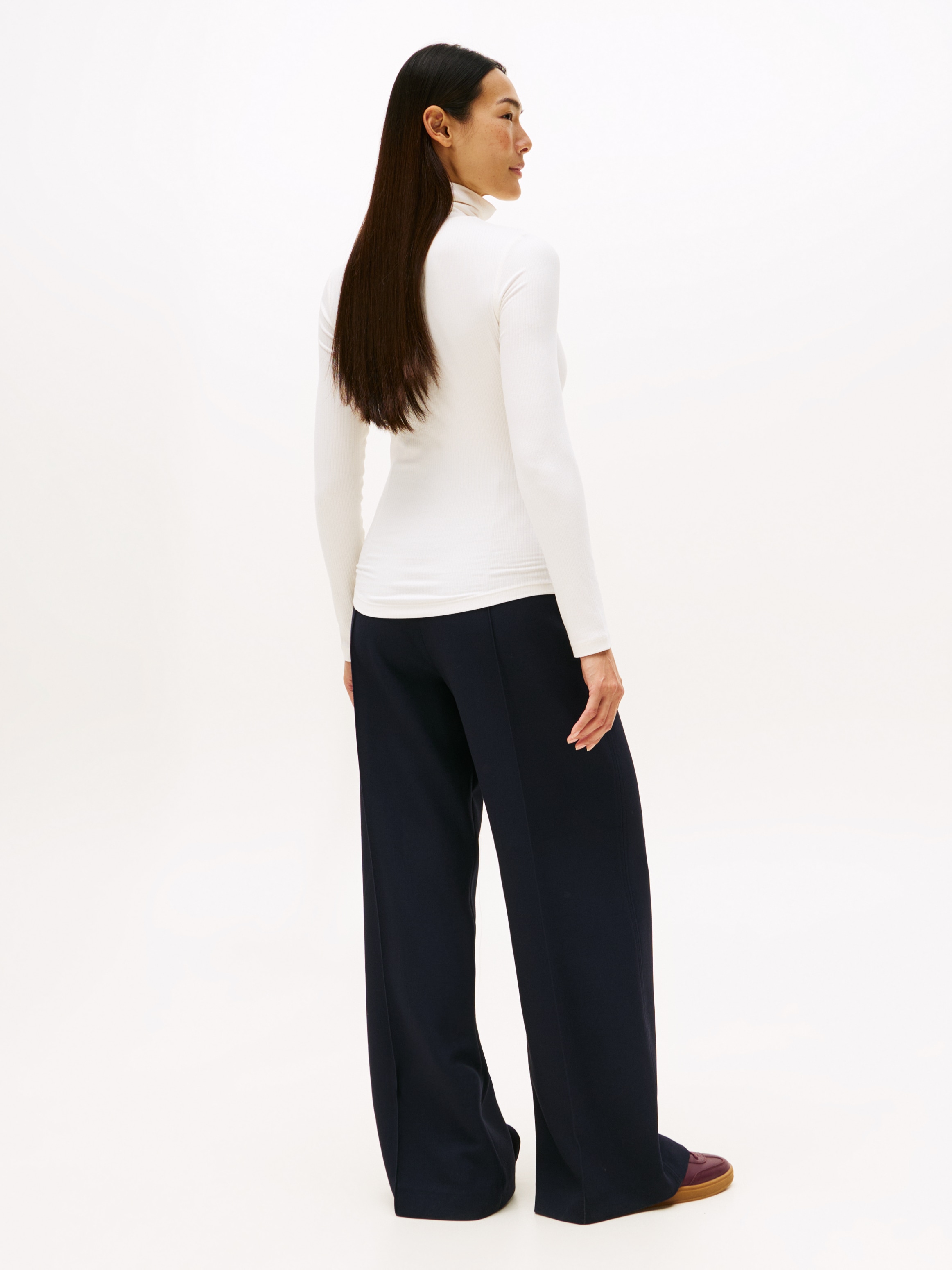 Tommy Hilfiger Langarmshirt »SLIM 5X2 RIB ROLL-NK LS«, in gerippter Struktur