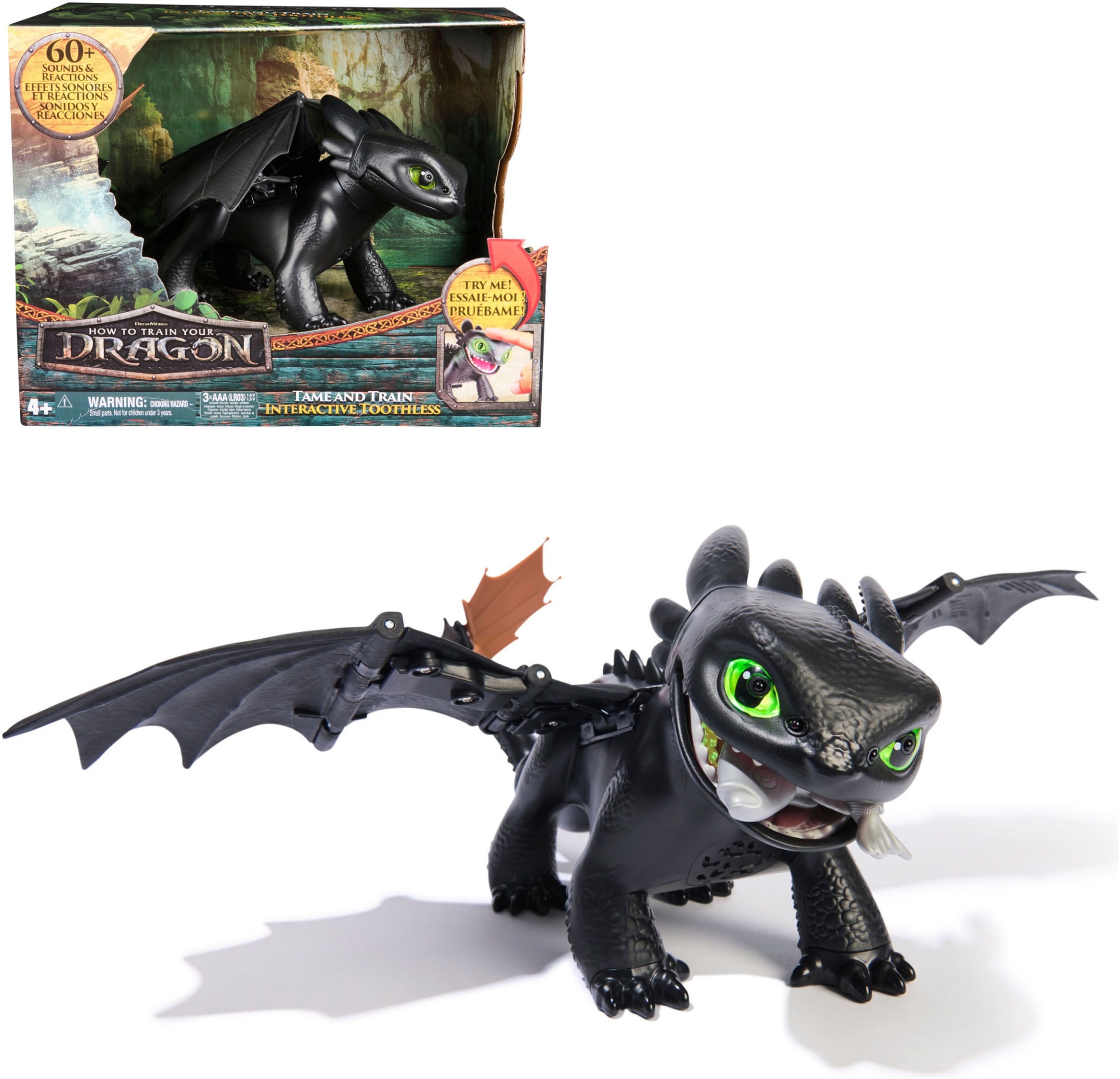 Spin Master Spielfigur "Dragons Movie - Interaktive Drachenfigur Ohnezahn" mit Licht und Sound