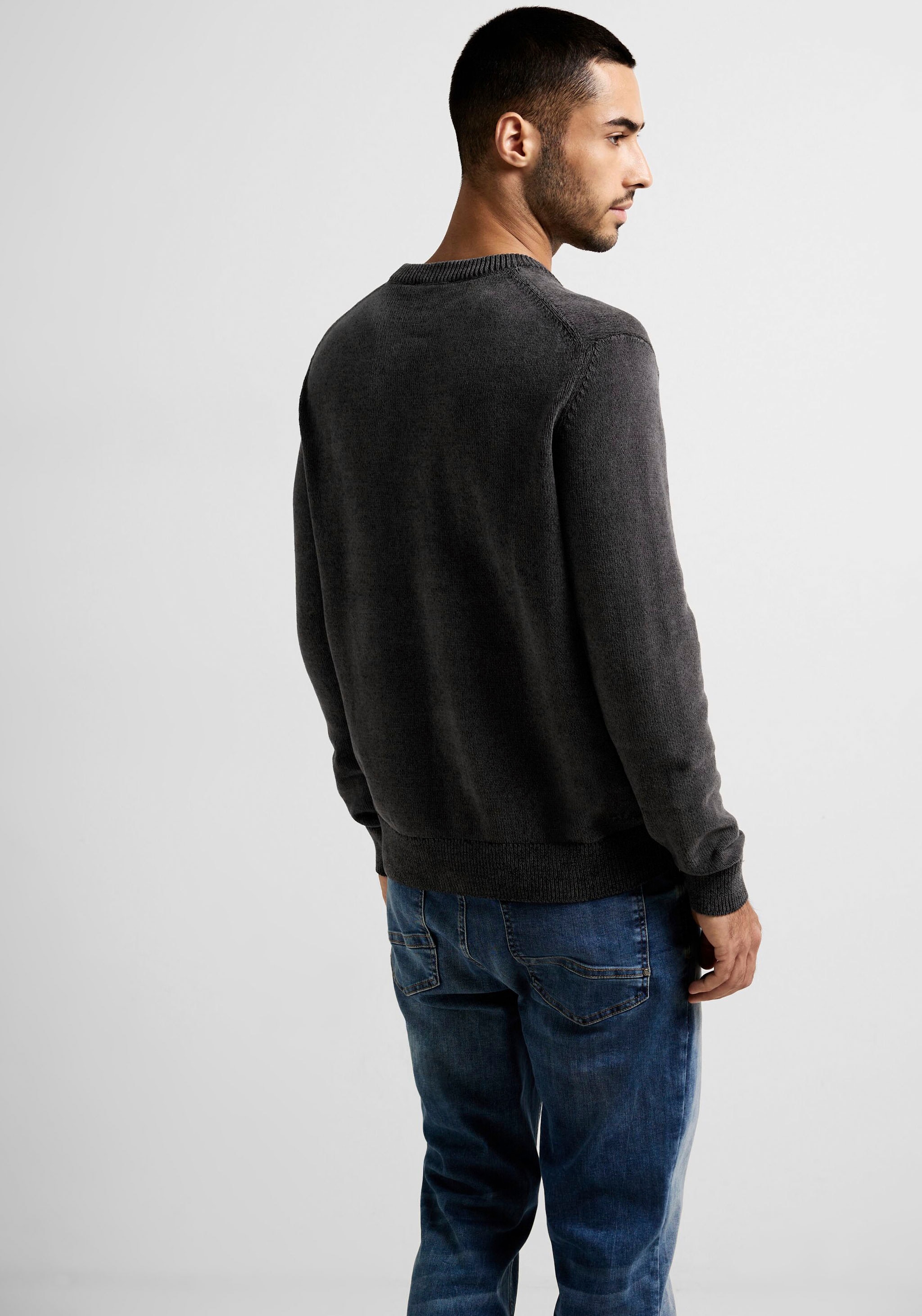 STREET ONE MEN Strickpullover, in Melange-Optik
