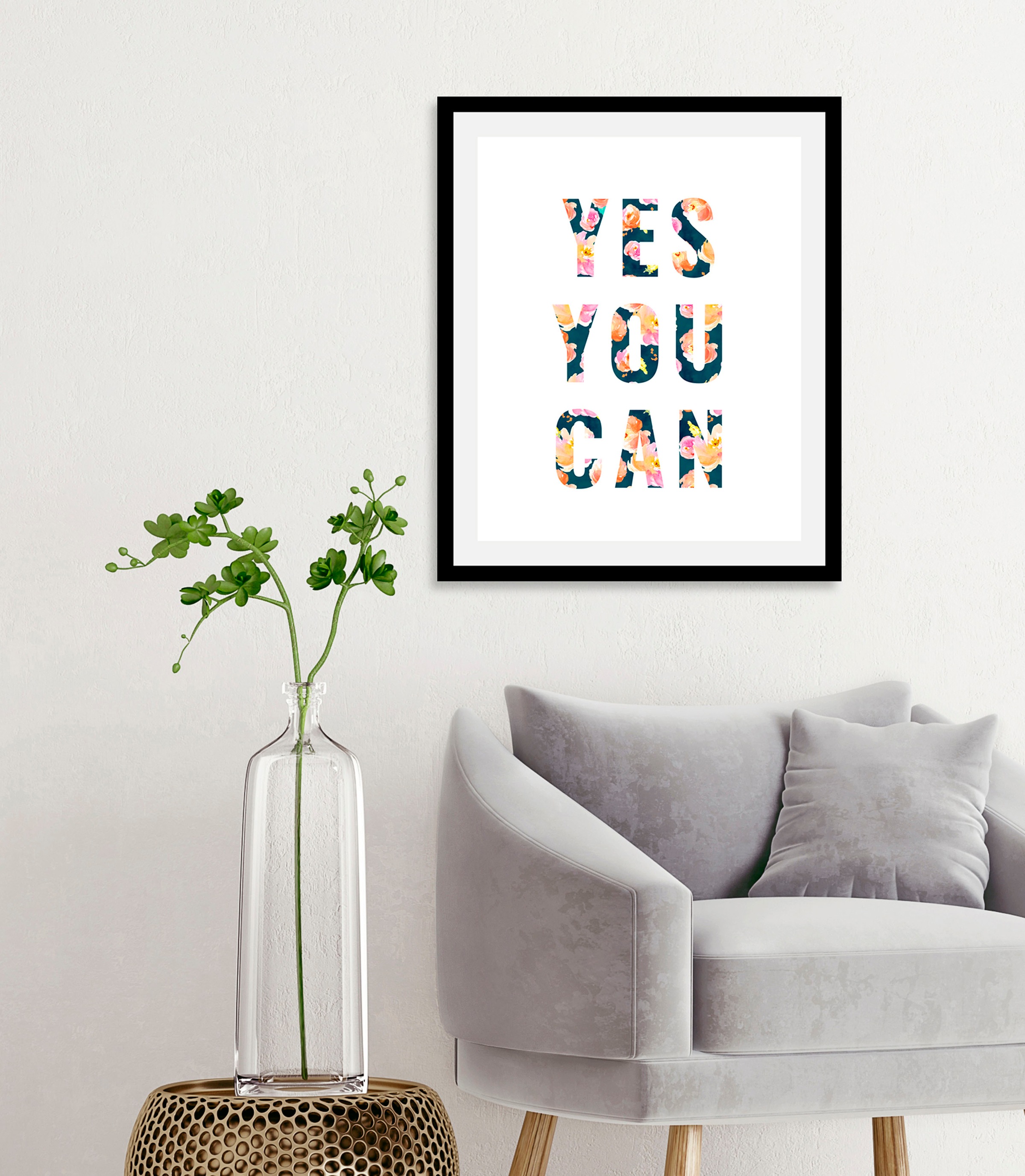 queence Bild »Yes you can«, (1 St.), gerahmt
