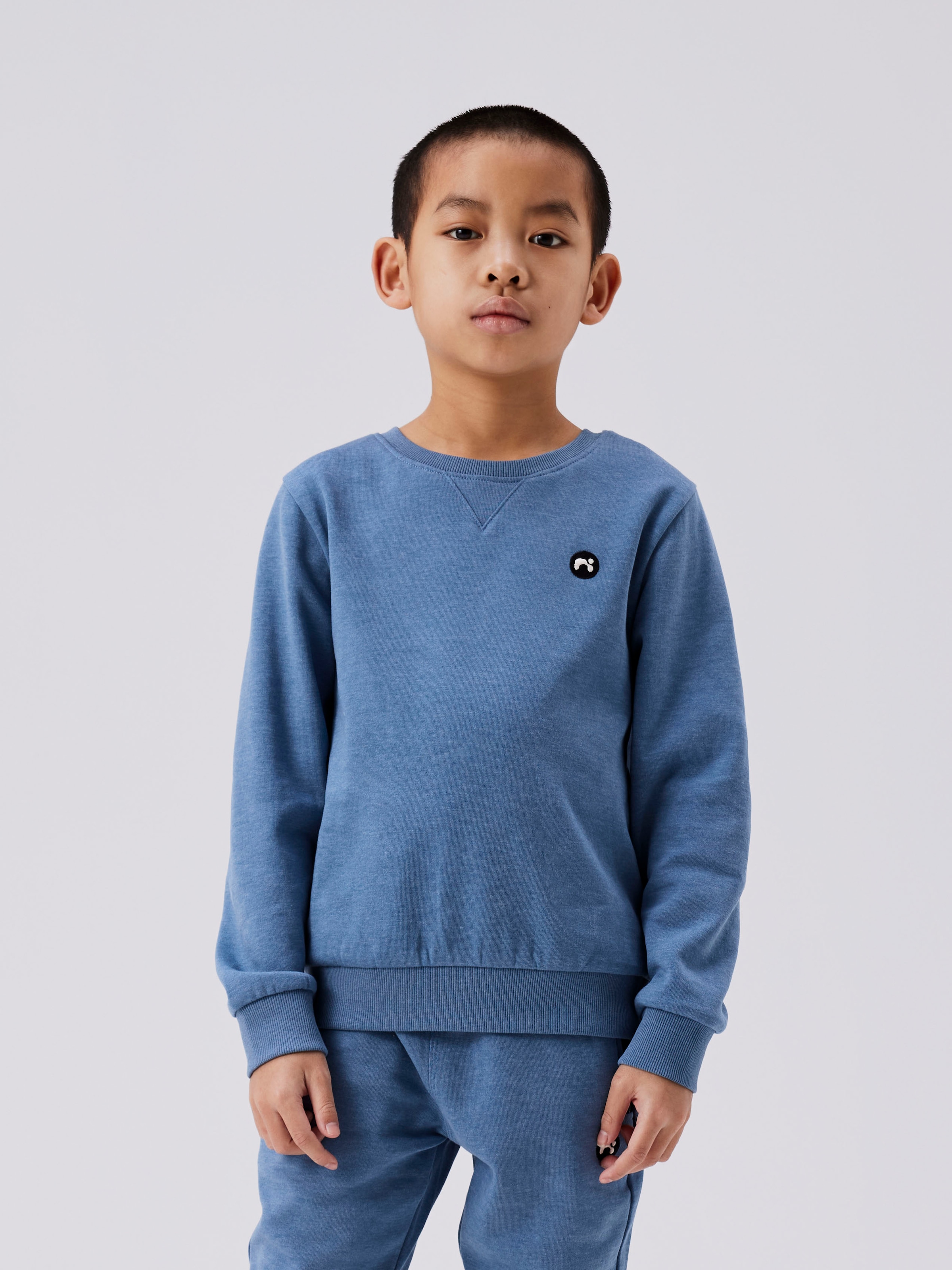Name It Sweatshirt »NKMVIMO für Jungen mit Bündchen und klassischer Form«, unifarben, casual, regular fit, Baumwollmischung, Rundhals
