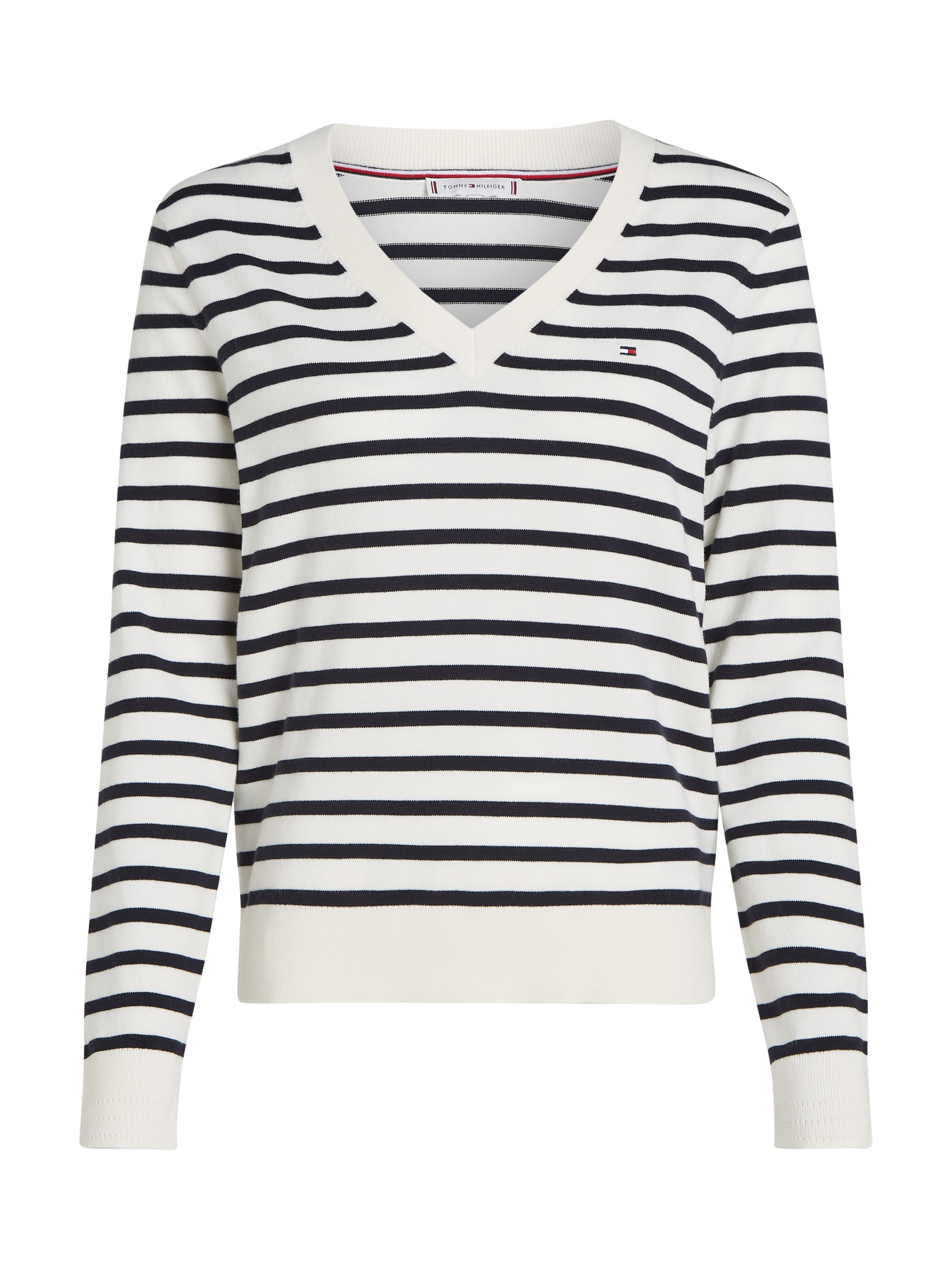 Tommy Hilfiger V-Ausschnitt-Pullover, mit Logo-Stickerei
