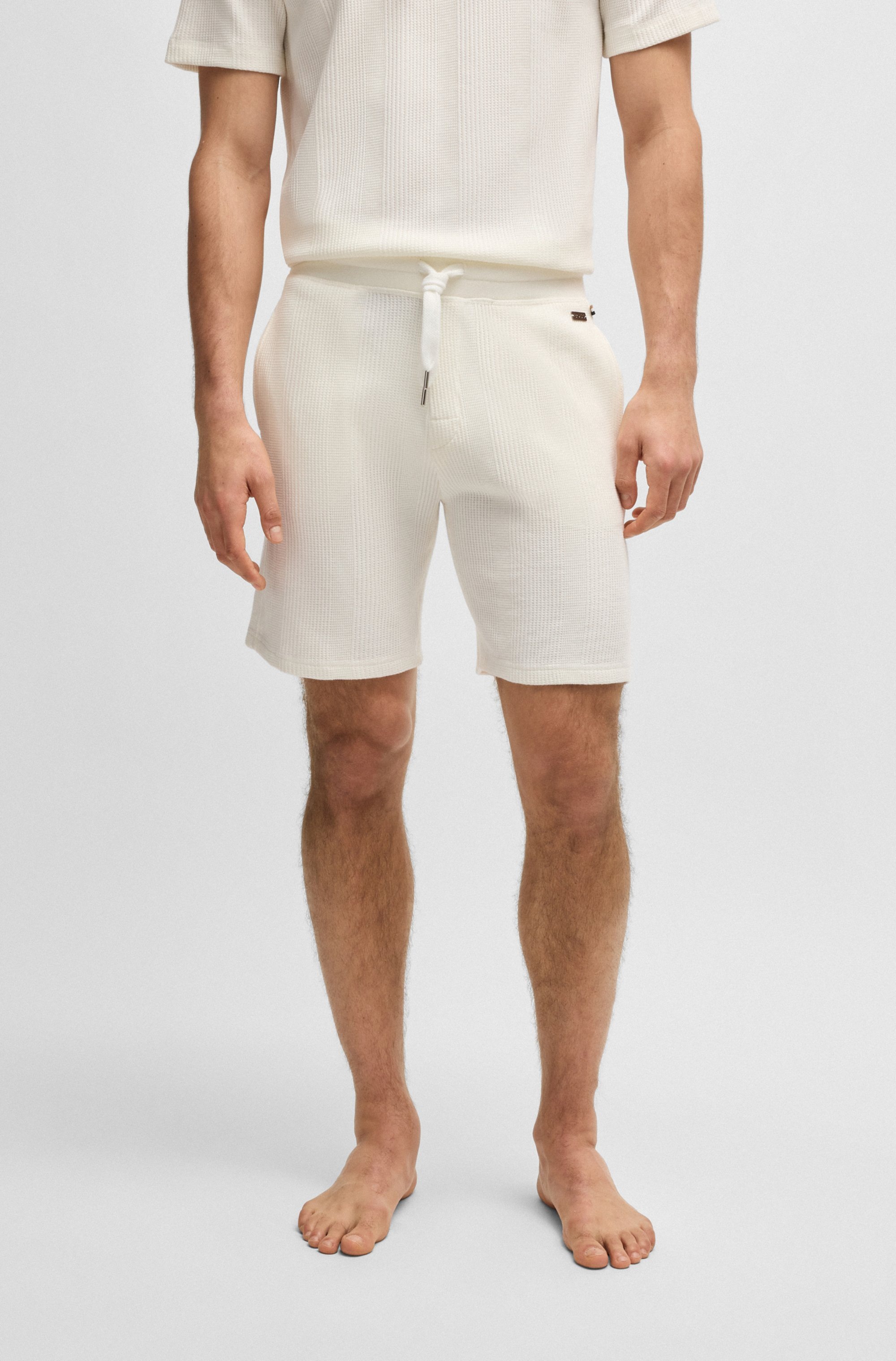 BOSS Sweatshorts »Sweatshorts Structure Sho« kurze Hose mit Strickeinsätzen