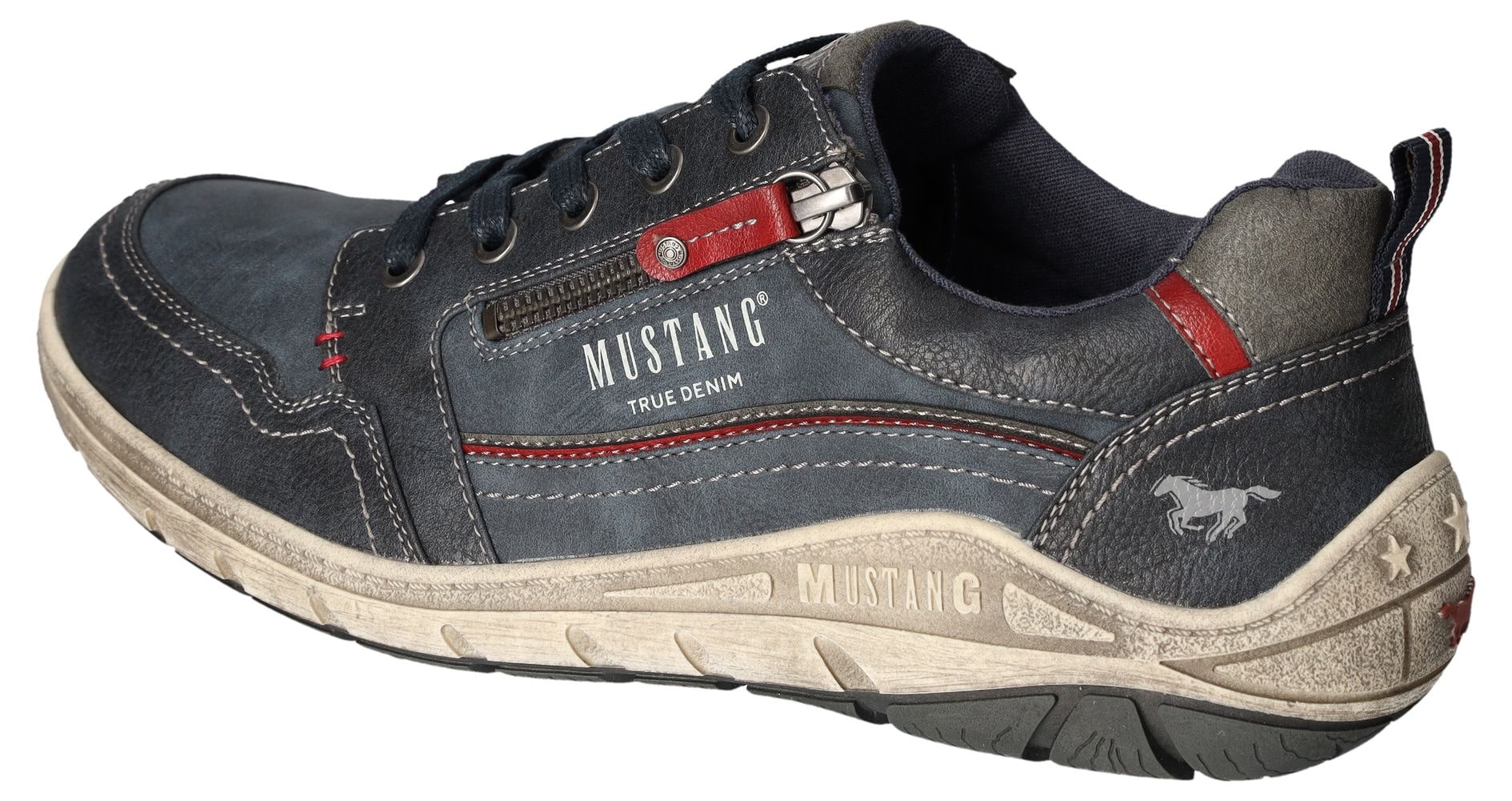 Mustang Shoes Sneaker, Freizeitschuh, Halbschuh, Schnürschuh mit seitlichem Reissverschluss