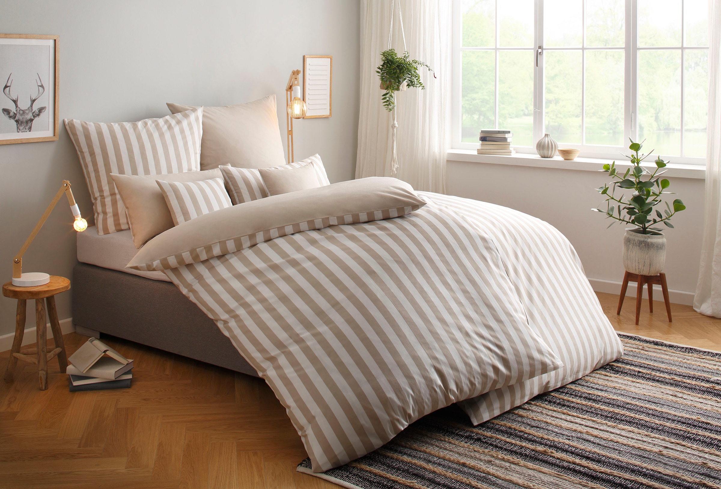 andas Spannbettlaken »Greta, Bettlaken, Edel Jersey, Premium Qualität in 150 g/m², hohe Fadendichte, mit Gummizug, 100% hautfreundliche Baumwolle, nachhaltig, unterstützt die Initiative Cotton made in Africa, bügelfrei, trocknergeeignet, (1 St.)