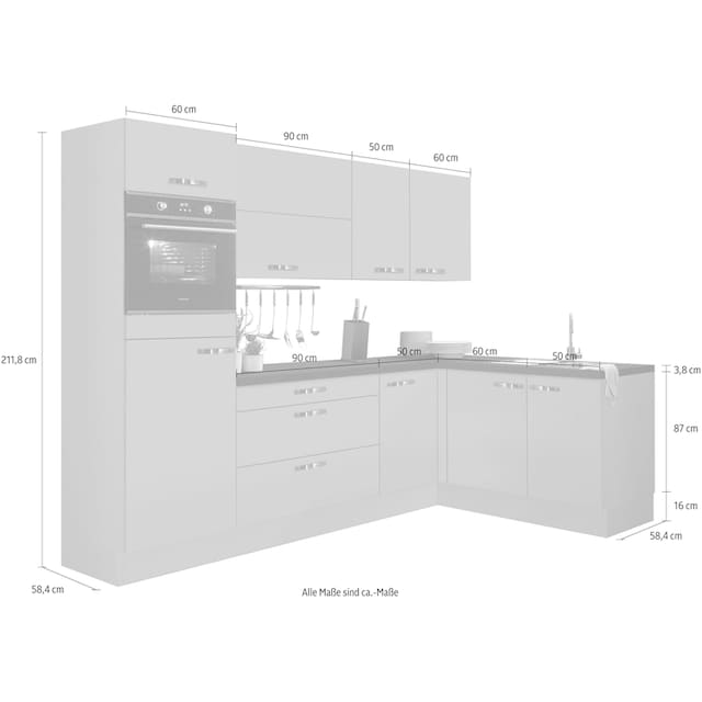 ❤ OPTIFIT Winkelküche »Cara«, mit Vollauszügen und Soft-Close-Funktion,  Stellbreite 265 x 175 cm entdecken im Jelmoli-Online Shop
