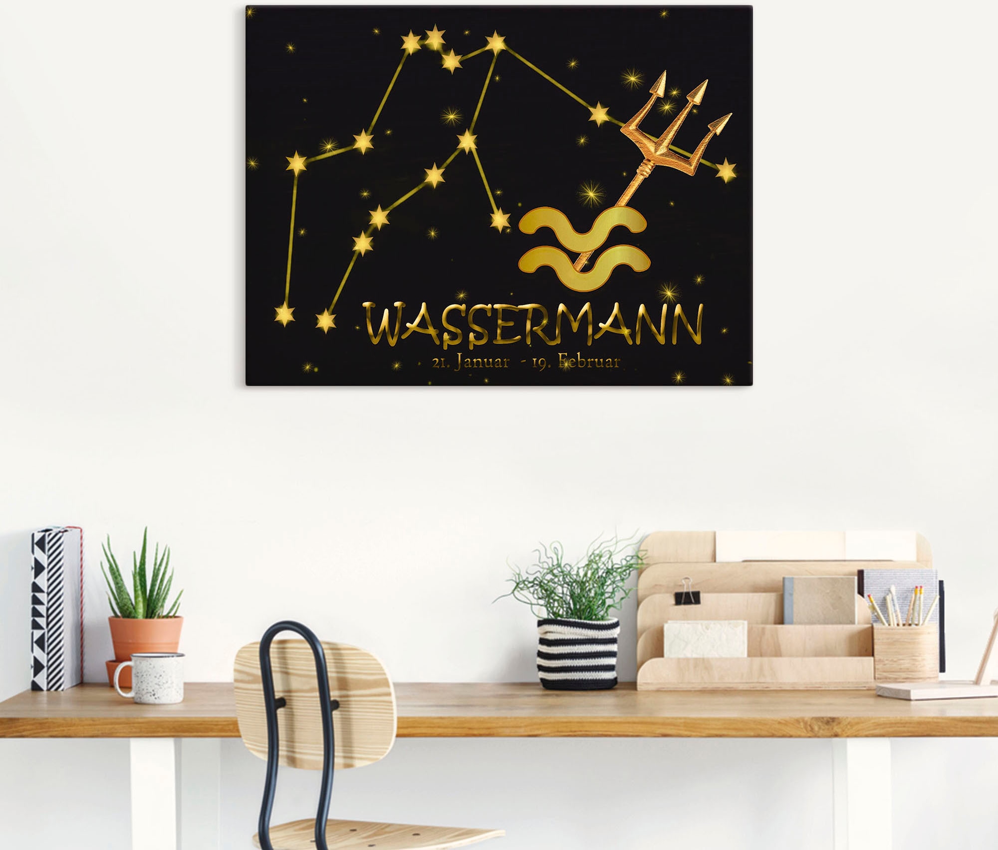 Artland Wandbild »Sternzeichen - Wassermann«, Bilder von Sternzeichen, (1 St.), als Alubild, Leinwandbild, Wandaufkleber oder Poster in versch. Grössen