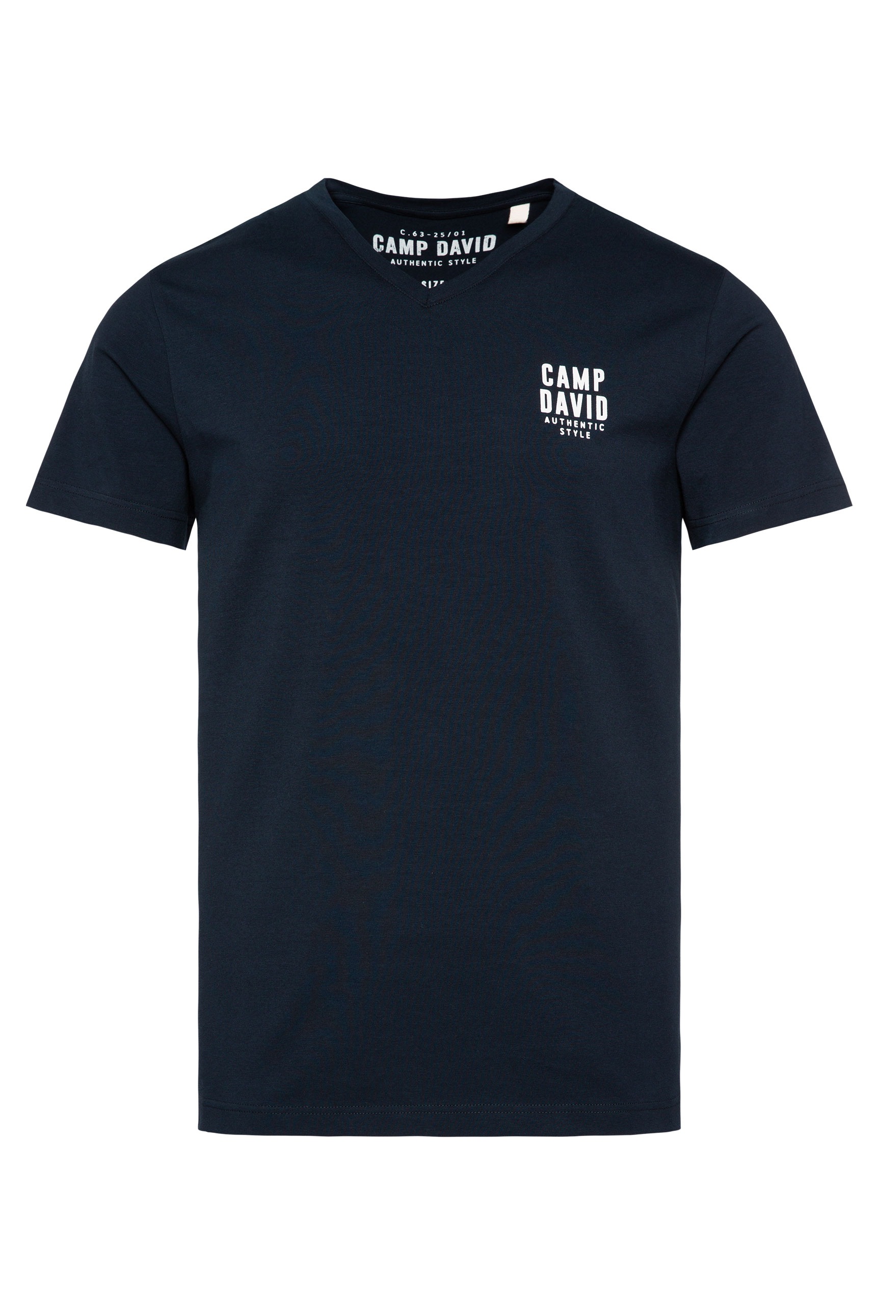 CAMP DAVID V-Shirt, mit Logo-Print auf der Brust