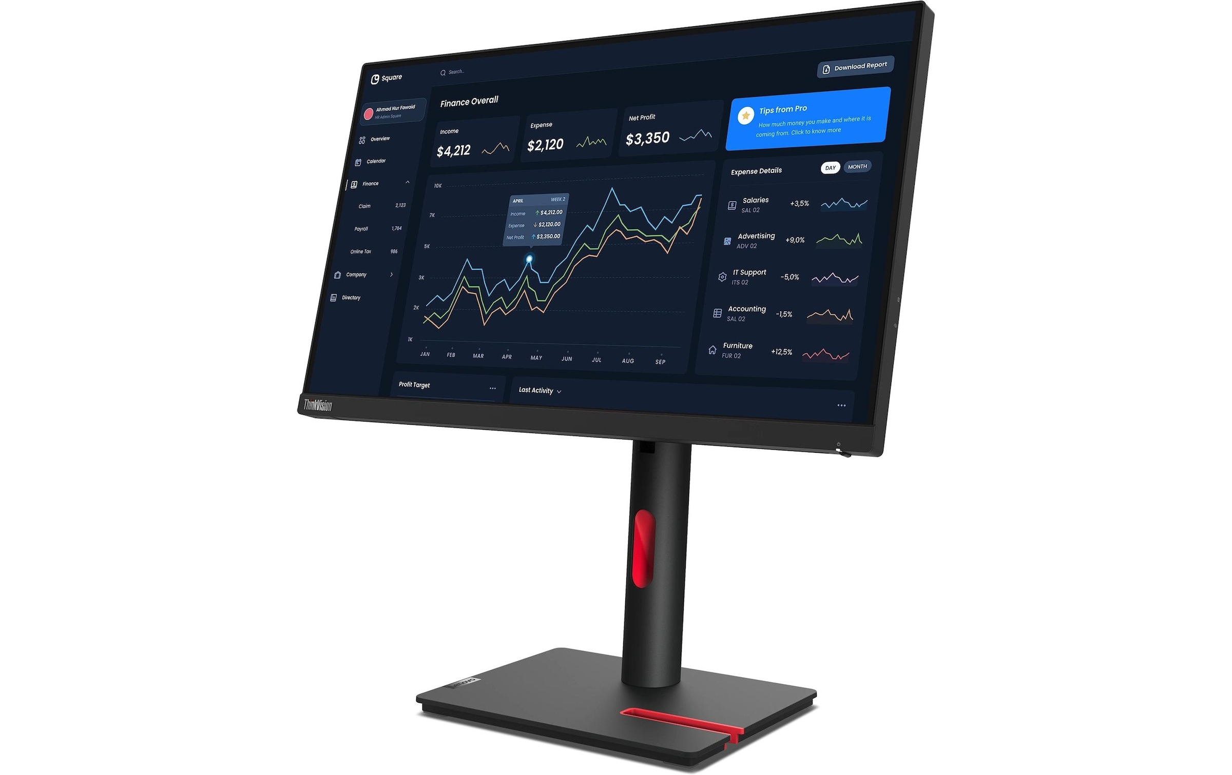 Lenovo LCD-Monitor »ThinkVision T22i-30«, 54,395 cm/21,5 Zoll, 1920 x 1080 px, Full HD, 60 Hz