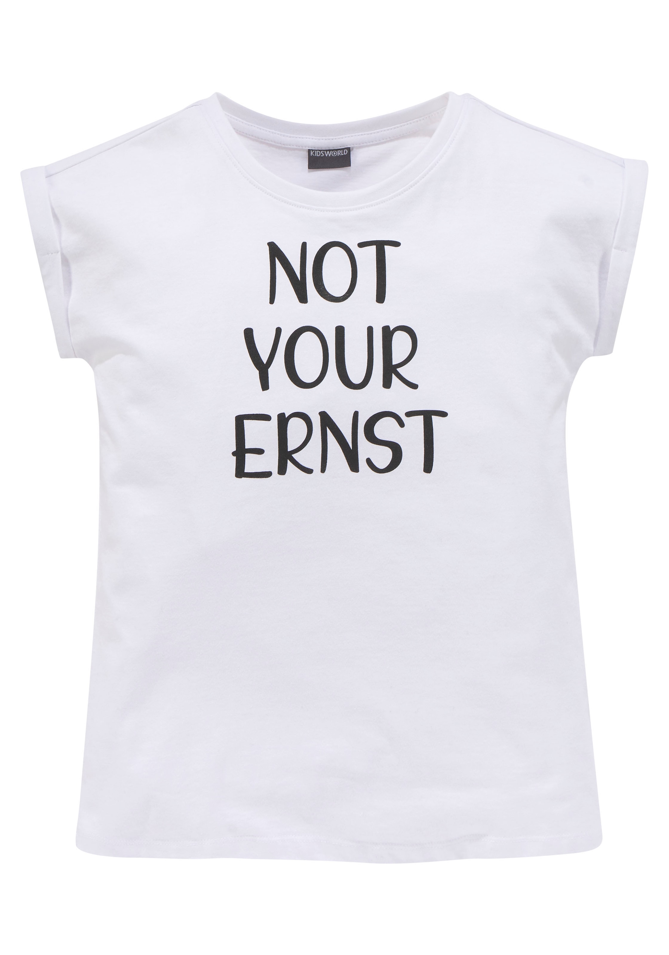 Form günstig ✵ YOUR KIDSWORLD »NOT T-Shirt legere | mit bestellen Jelmoli-Versand kleinem Ärmelaufschlag ERNST«,